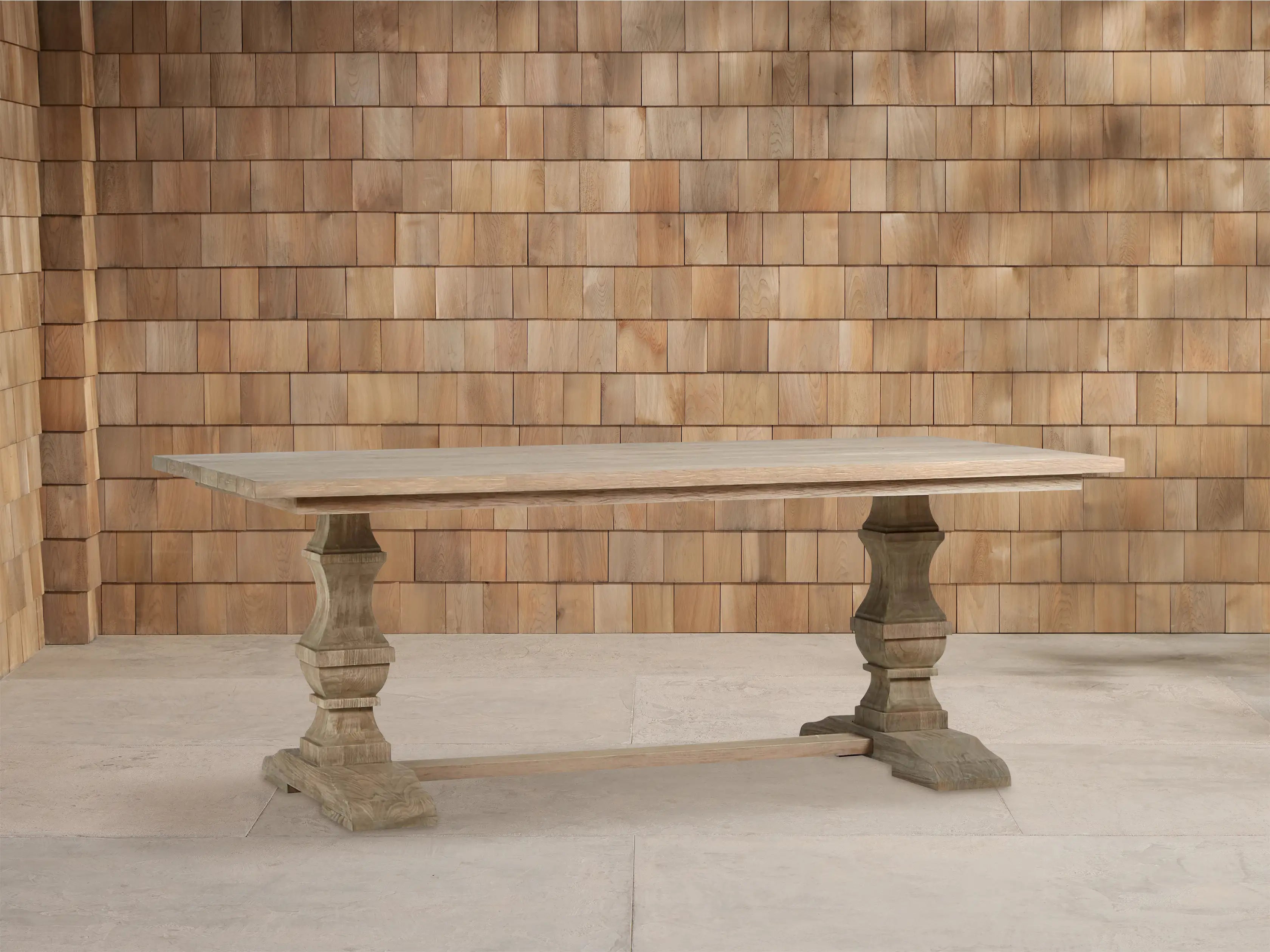 Hamptons Classic Rectangular Teak Outdoor Dining Table in Natural