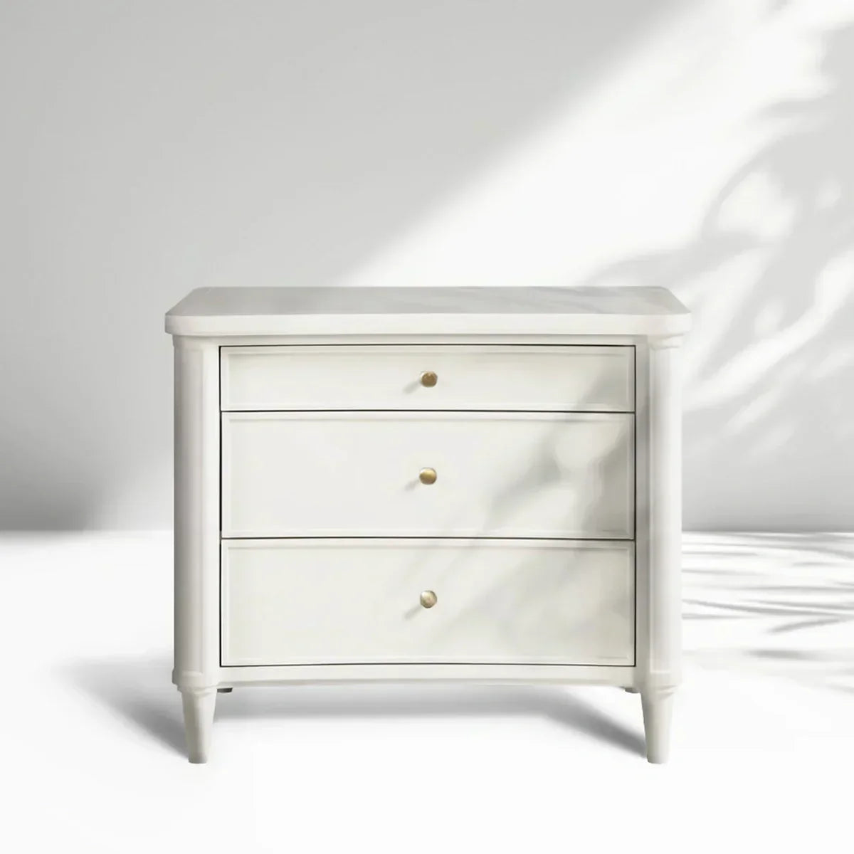 Henley Nightstand Solid Mahogany Nightside Tables With Three Drawers