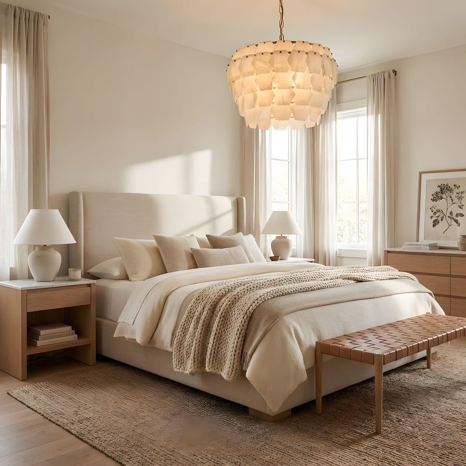 Elegant Hexa Cloud Alabaster Pendant Light - Luxvena