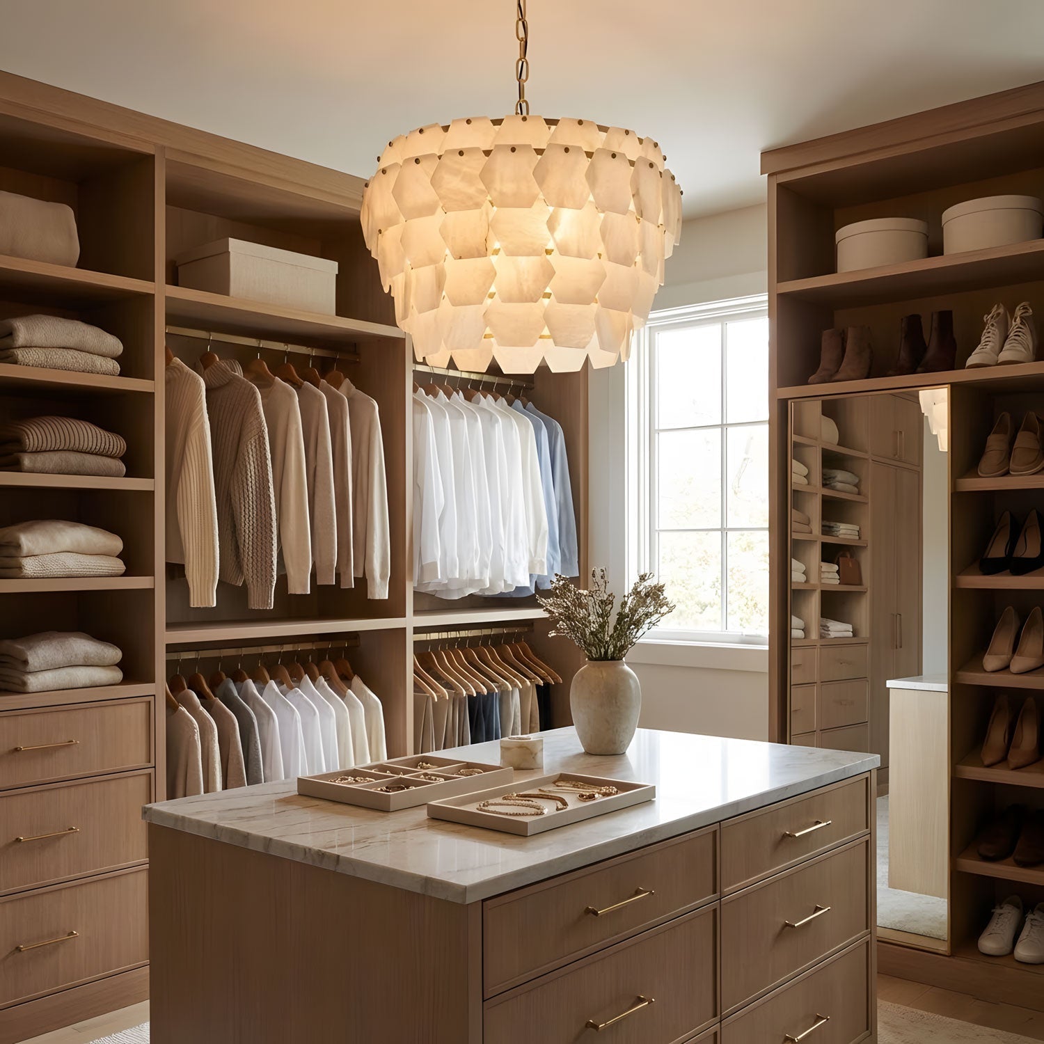 Elegant Hexa Cloud Alabaster Pendant Light - Luxvena