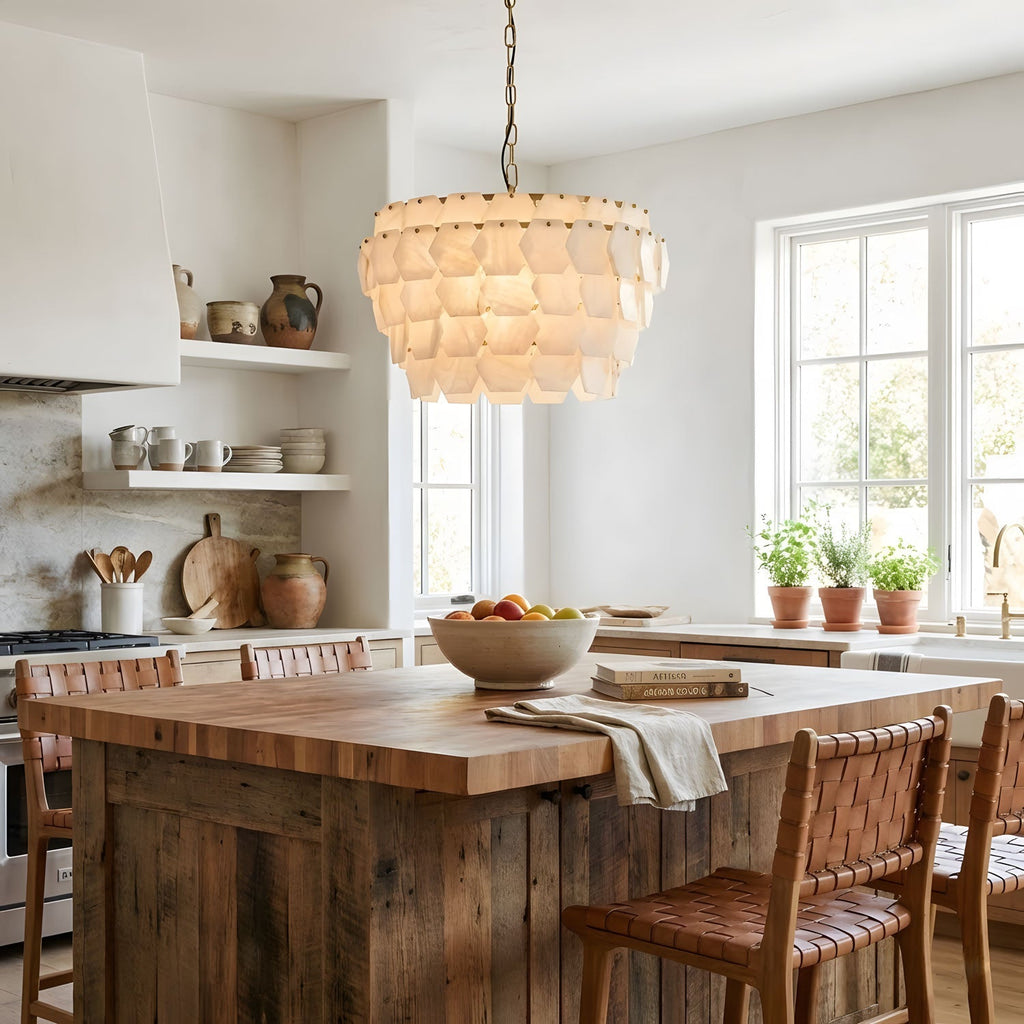 Elegant Hexa Cloud Alabaster Pendant Light - Luxvena