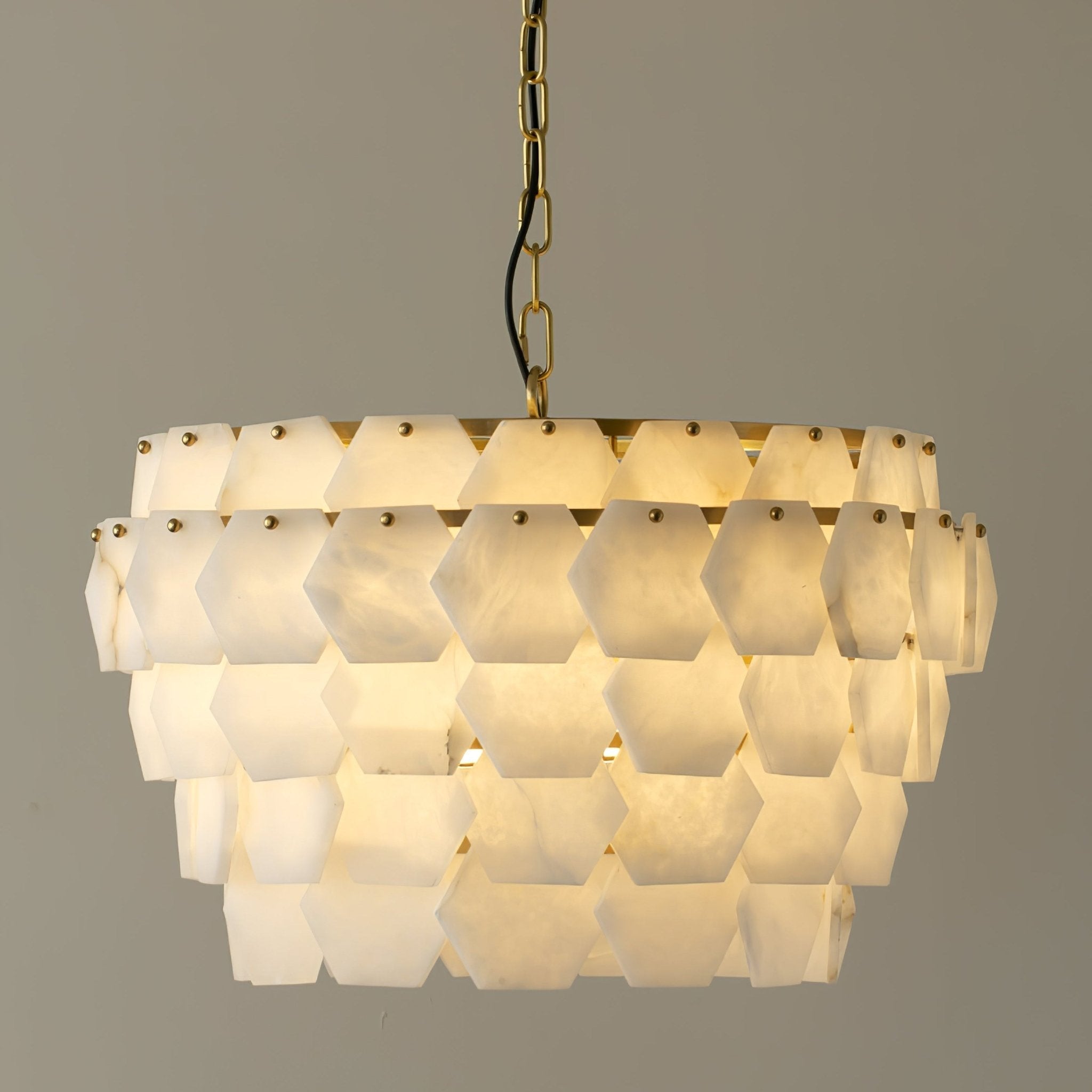 Elegant Hexa Cloud Alabaster Pendant Light - Luxvena