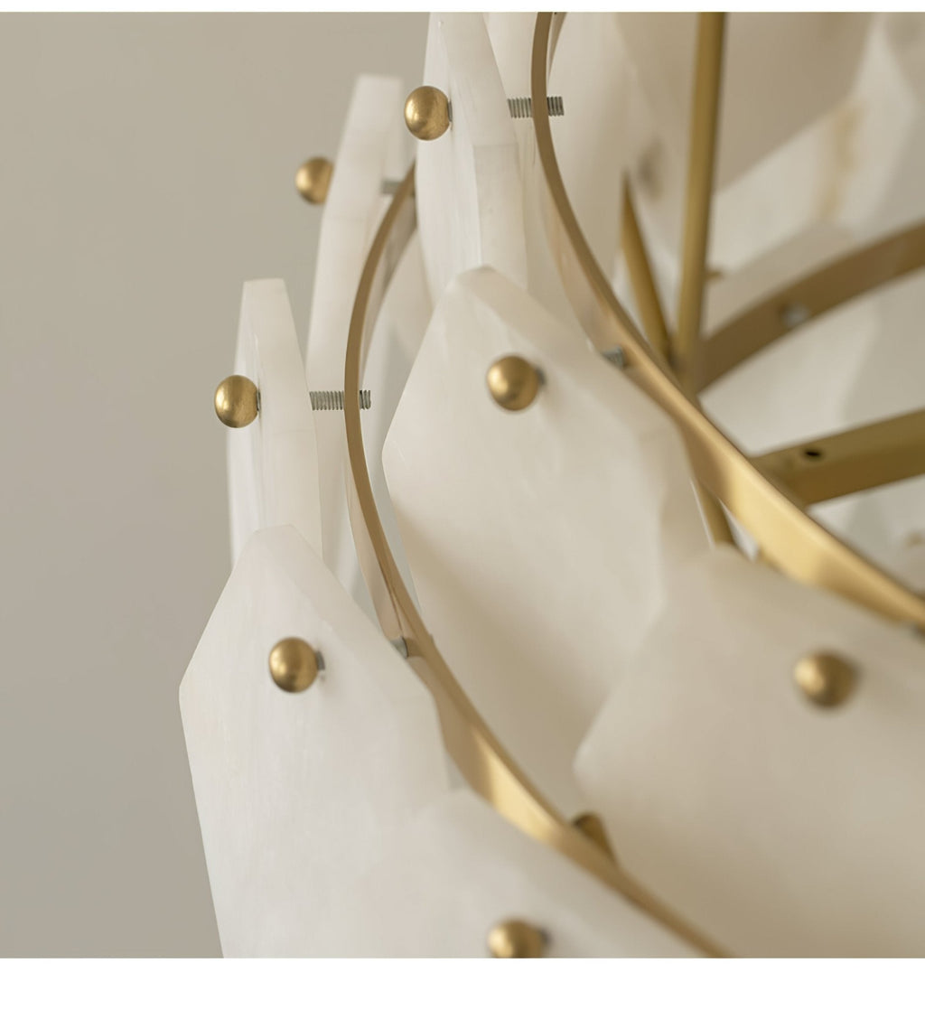 Elegant Hexa Cloud Alabaster Pendant Light - Luxvena