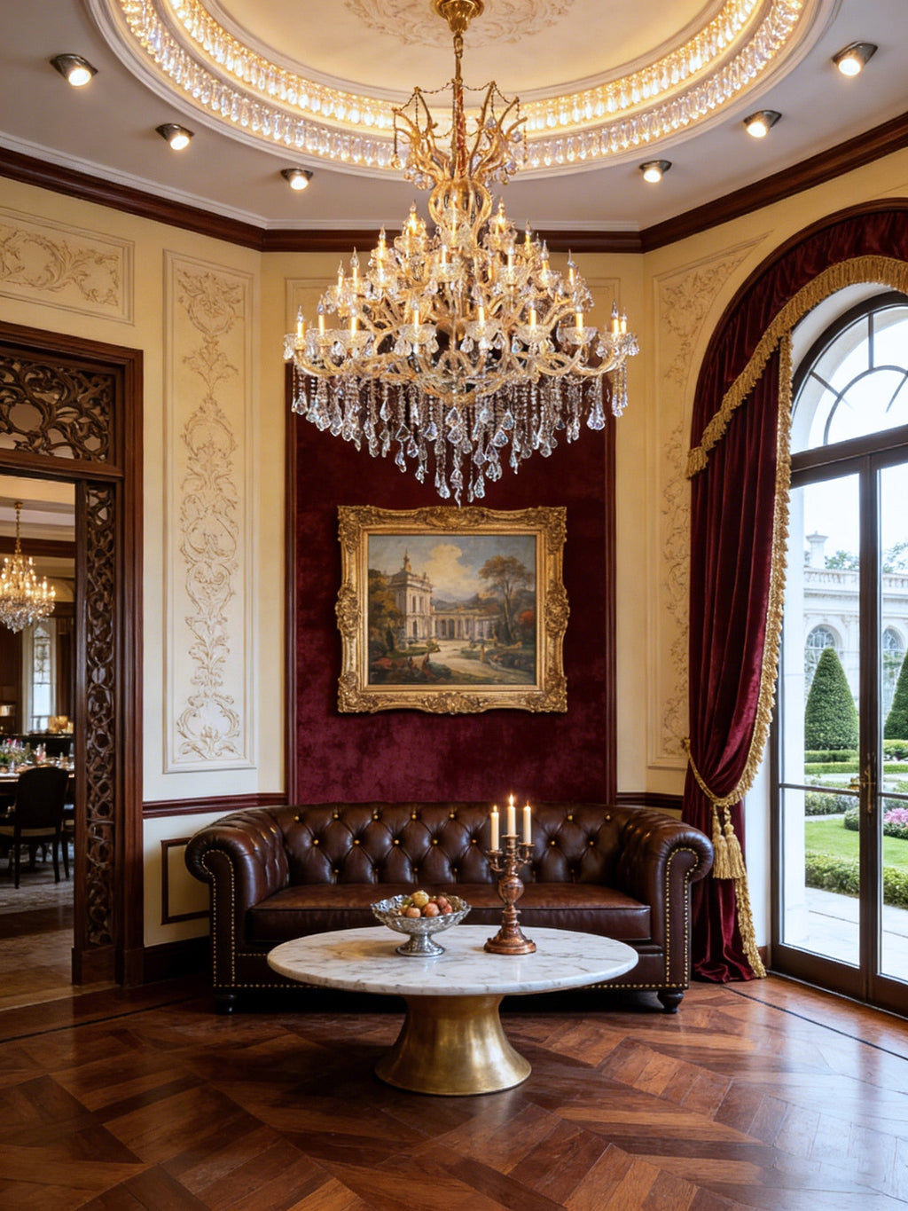 60 Lights Big Gold Maria Theresa Chandelier 67X79 Inch Large Crystal Chandelier for High Ceiling Foyer