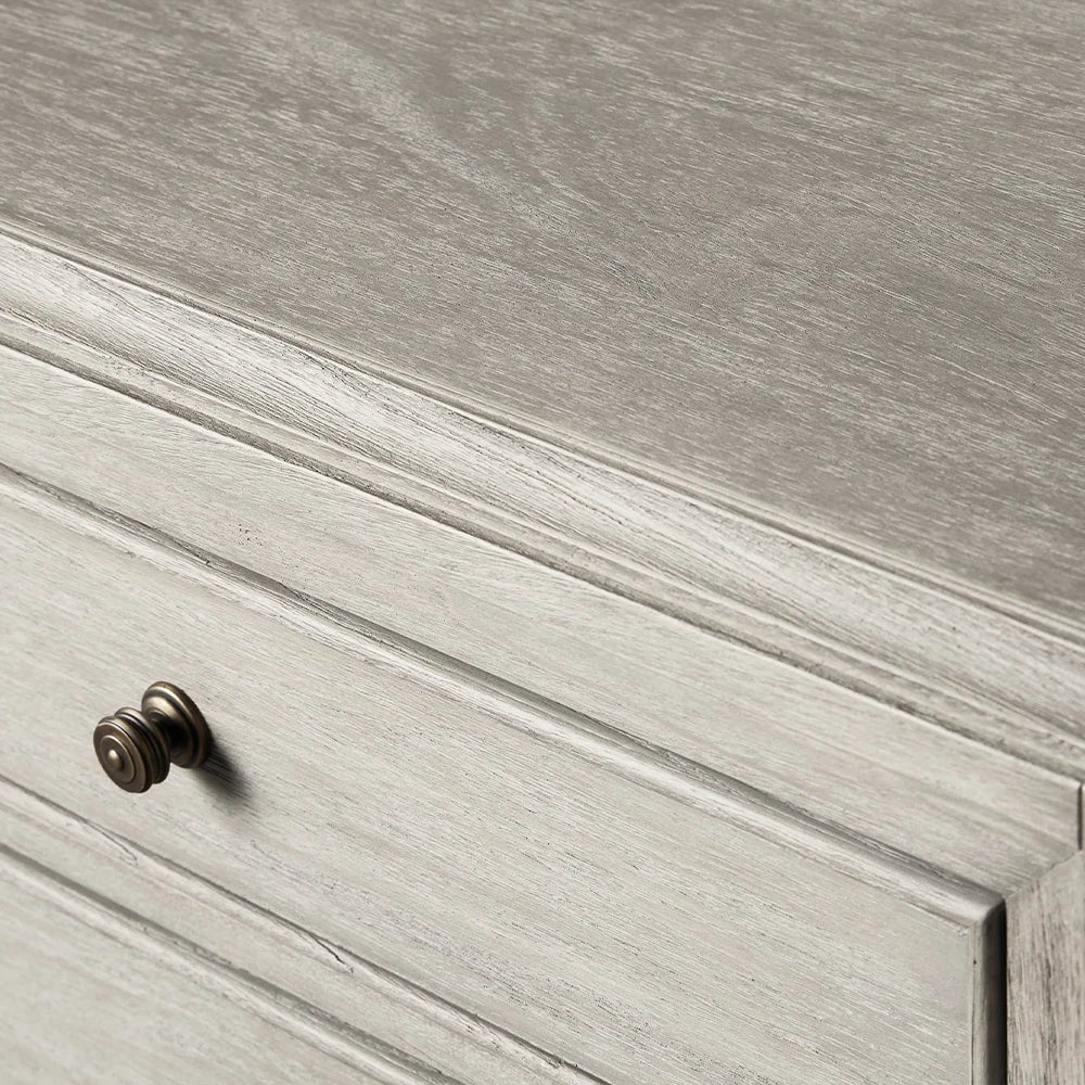 Lenox Wood Nightstand French Antique Bedside table With Two Drawers Chest