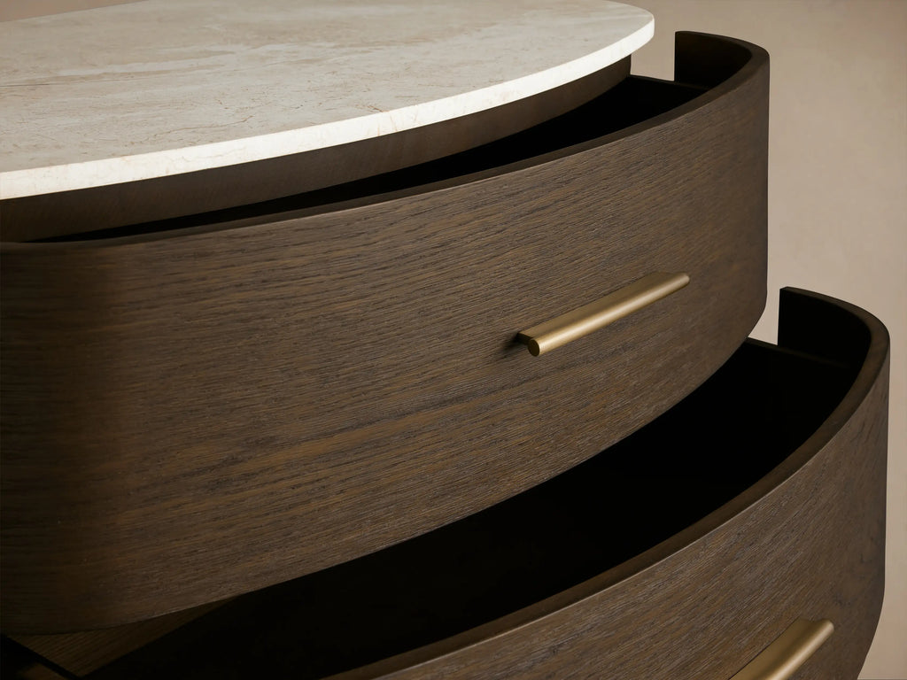 Danny Five-Drawer Dresser with Marble Top and Soft-Close Drawers