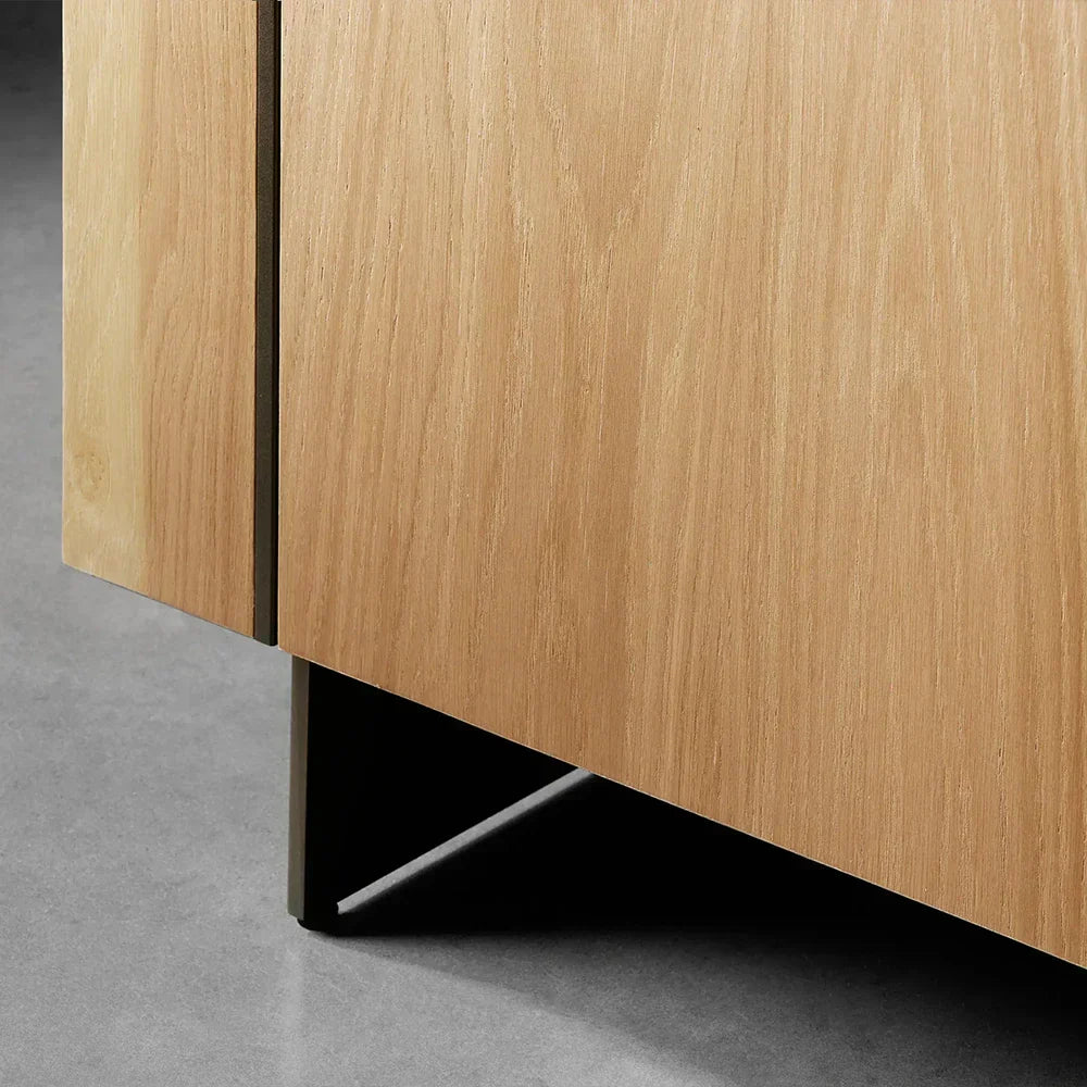 Mihaela Oak Wood Tall Cabinet Wine Barrel Inspired