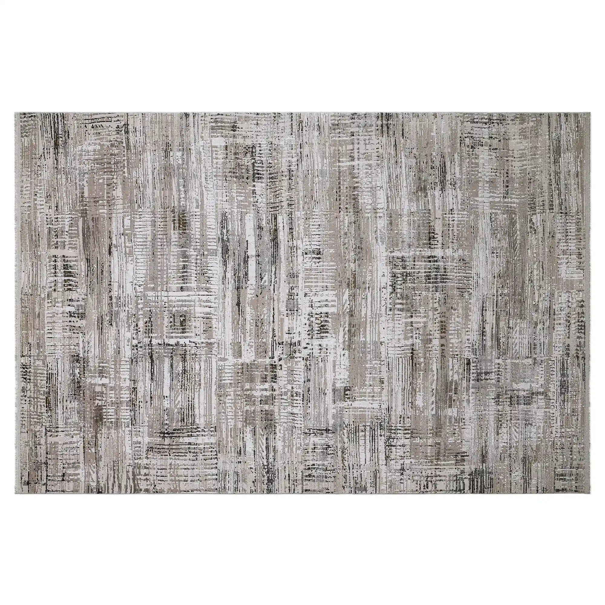 Milano Layered Linear Abstract Neutral Area Rug Industrial Texture Understated Sophisticated & Versatile Carpet Modern Layered Linear Abstract Style