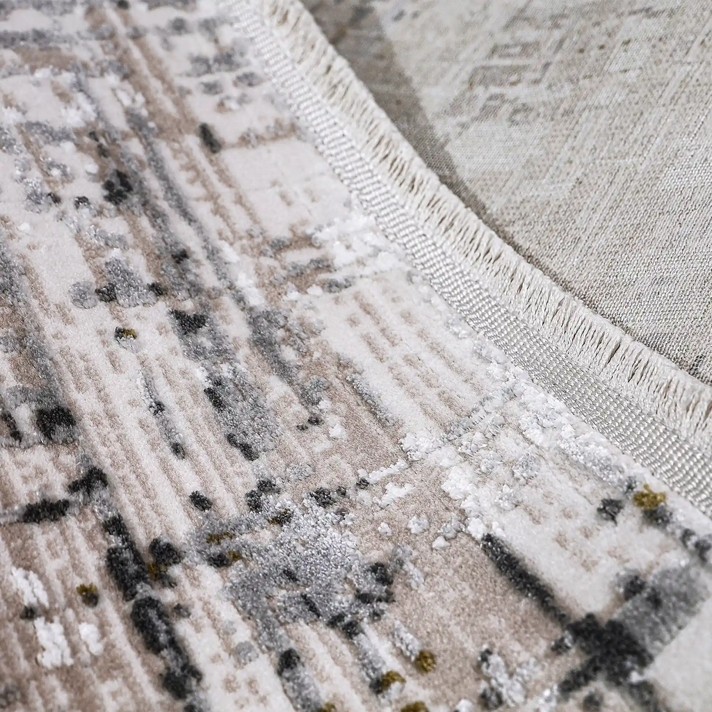 Milano Layered Linear Abstract Neutral Area Rug Industrial Texture Understated Sophisticated & Versatile Carpet Modern Layered Linear Abstract Style