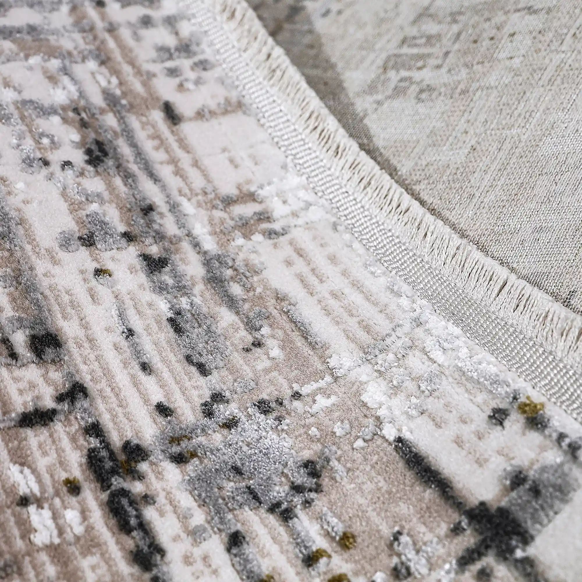Milano Layered Linear Abstract Neutral Area Rug Industrial Texture Understated Sophisticated & Versatile Carpet Modern Layered Linear Abstract Style