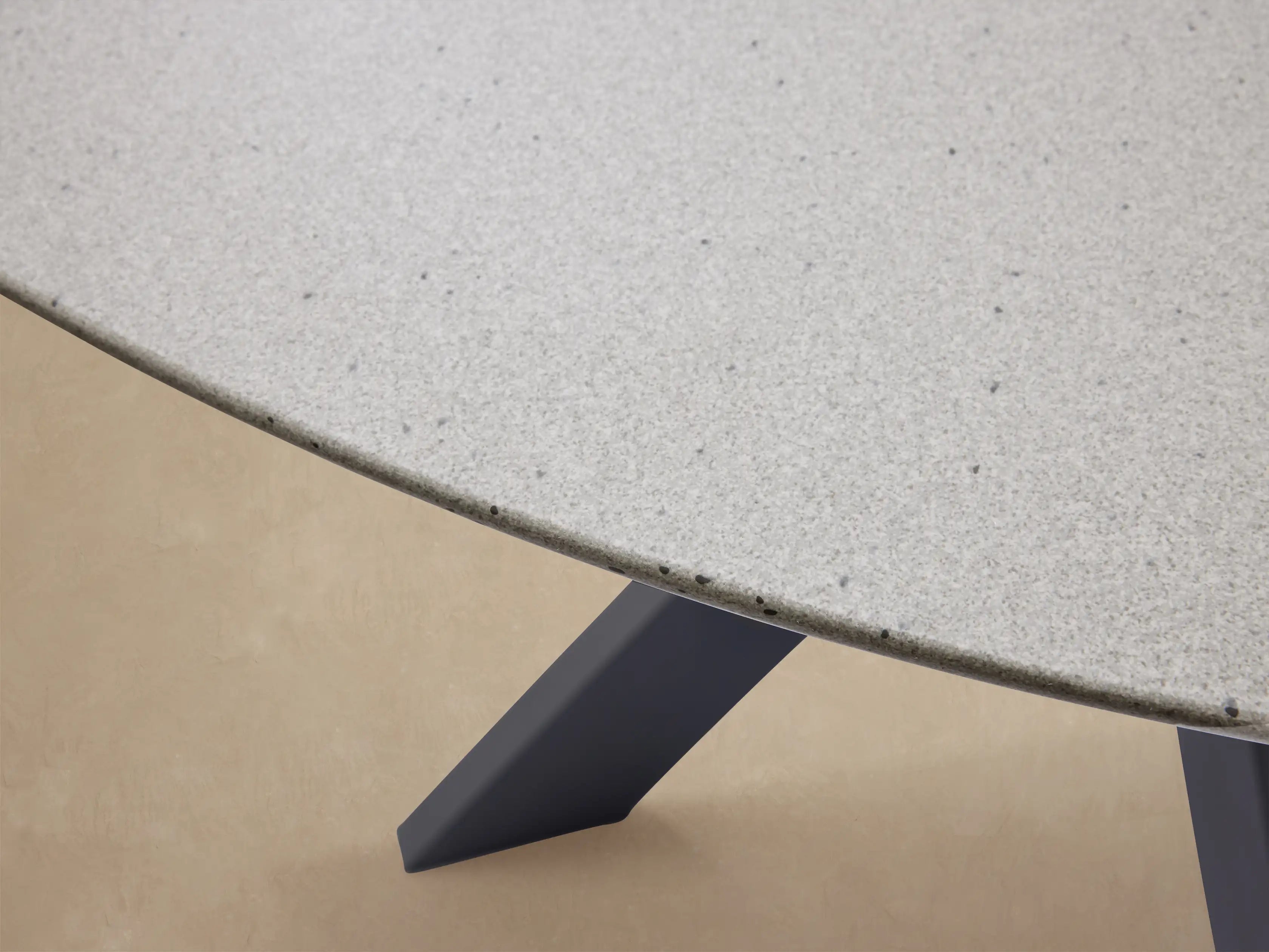 Outdoor Round Dining Table with Stone Top Apex X-Base