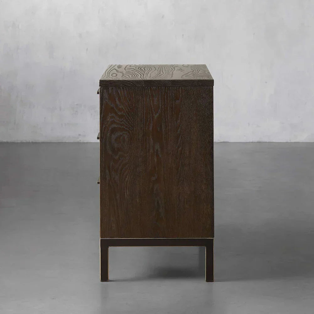 Palmer Large Nightstand Wood Nightside Table Bedroom 3 Drawer Cabinet