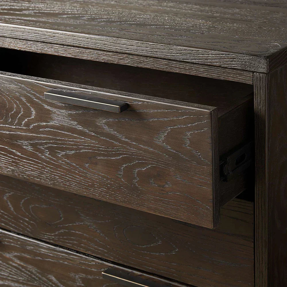 Palmer Large Nightstand Wood Nightside Table Bedroom 3 Drawer Cabinet
