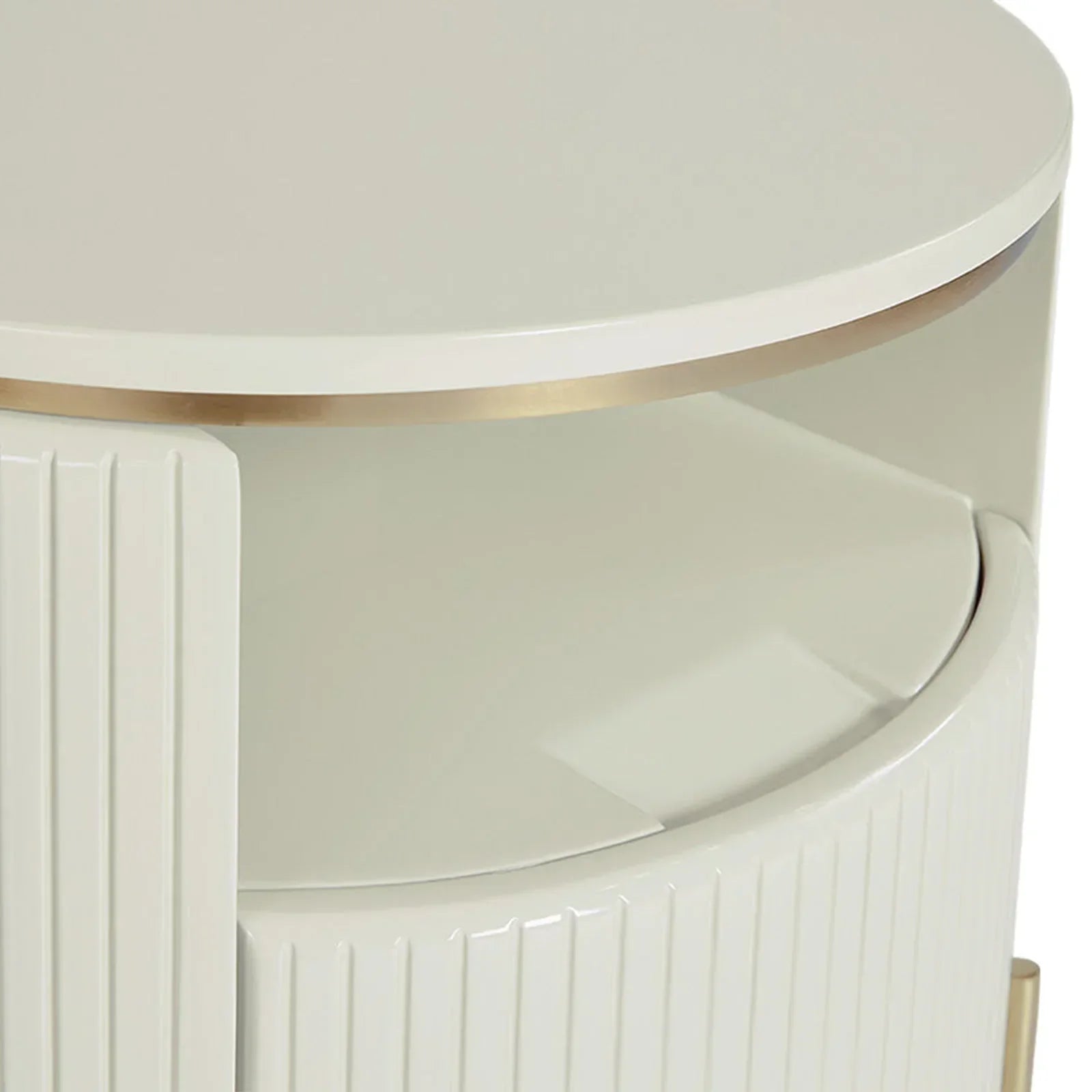 Panoso Wood Nightstand Luxurious Side Table with Gold Base