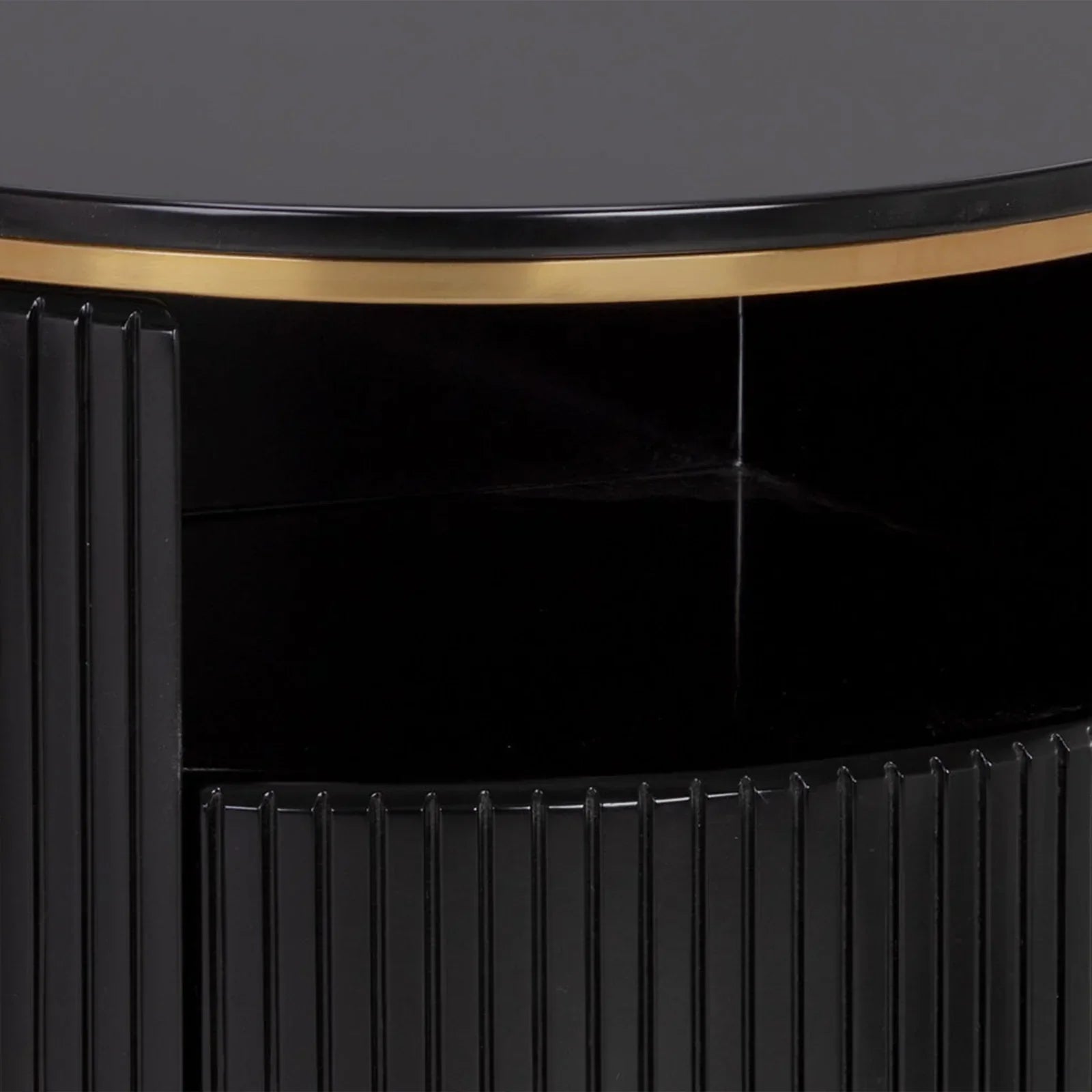 Panoso Wood Nightstand Luxurious Side Table with Gold Base