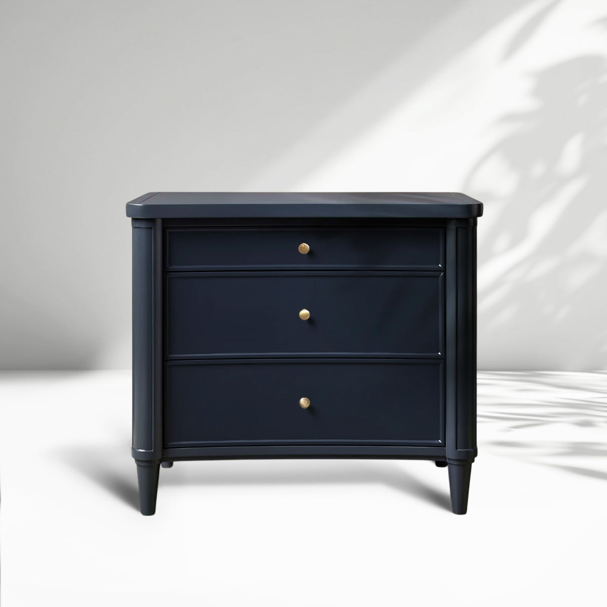 Henley Nightstand Solid Mahogany Nightside Tables With Three Drawers