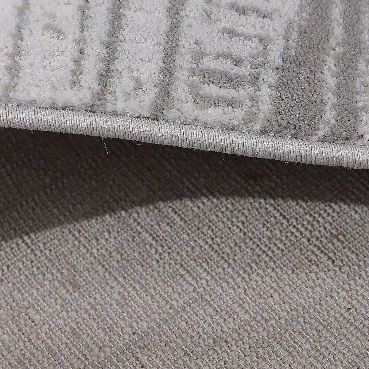 Puxina Layered Grid Abstract Neutral Area Rug with Minimalist Modern Wabi-Sabi Style Carpet Misty Grid Style