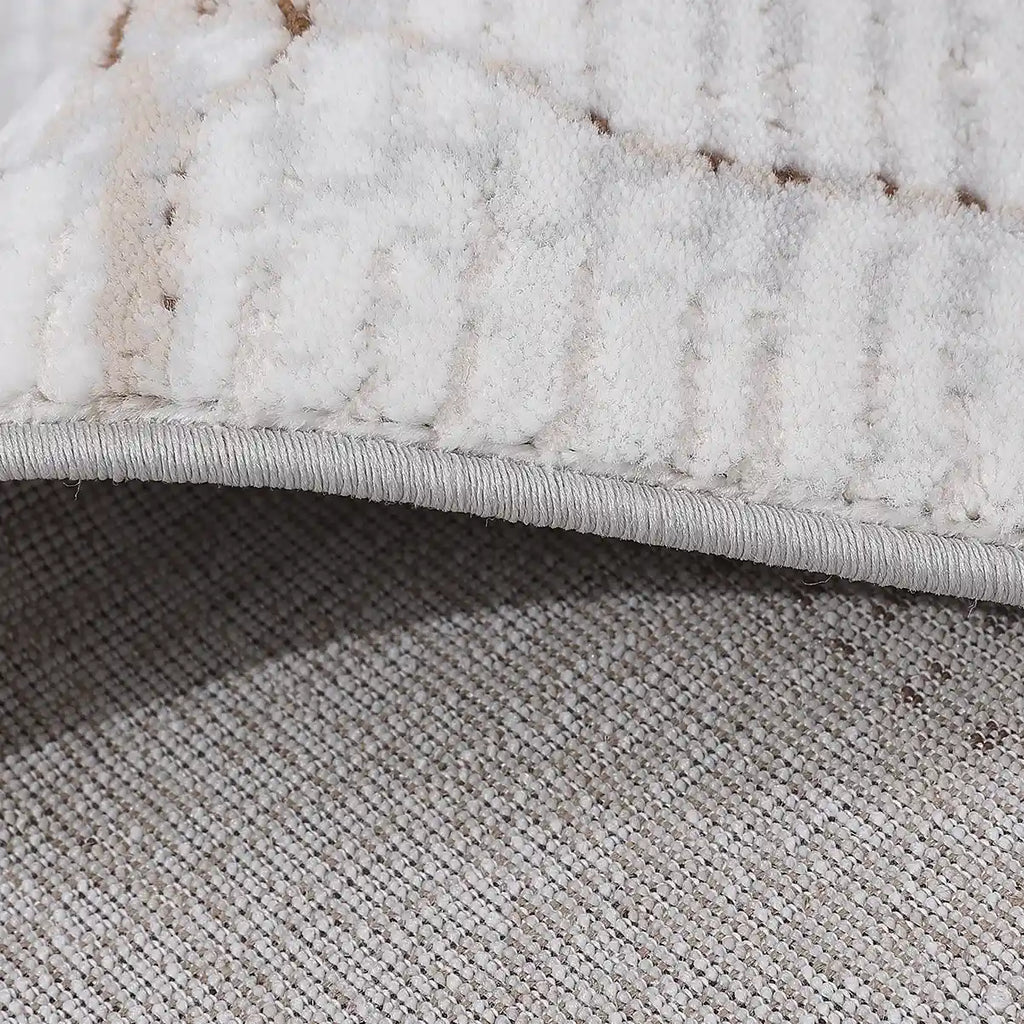 Puxina Layered Trace Calm Modern Area Rug with Brown Line Deconstructed Sketch Style Carpet