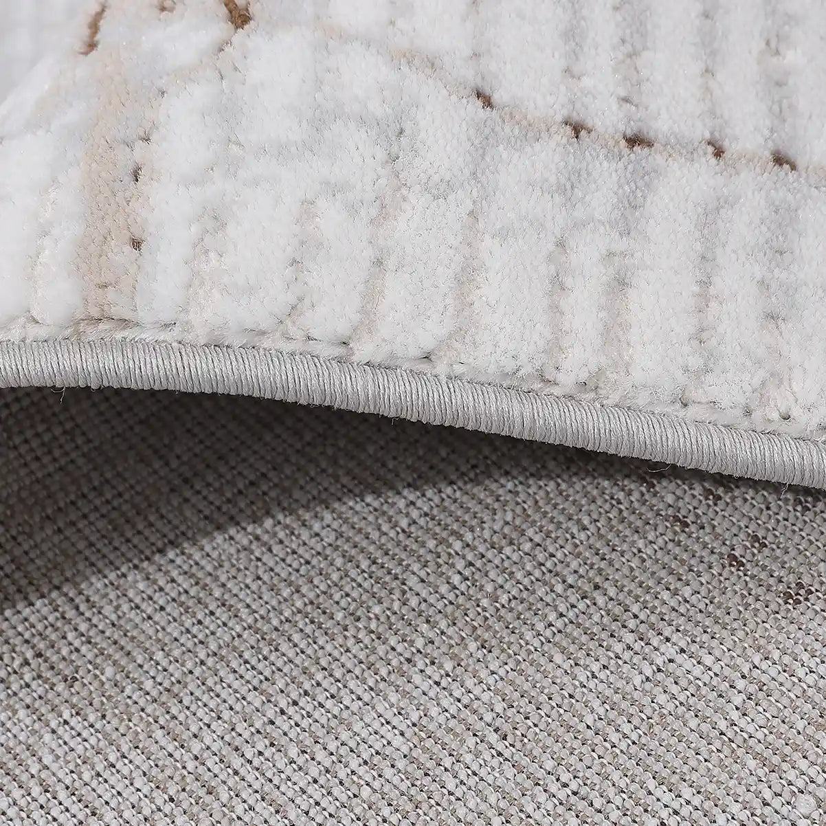 Puxina Layered Trace Calm Modern Area Rug with Brown Line Deconstructed Sketch Style Carpet