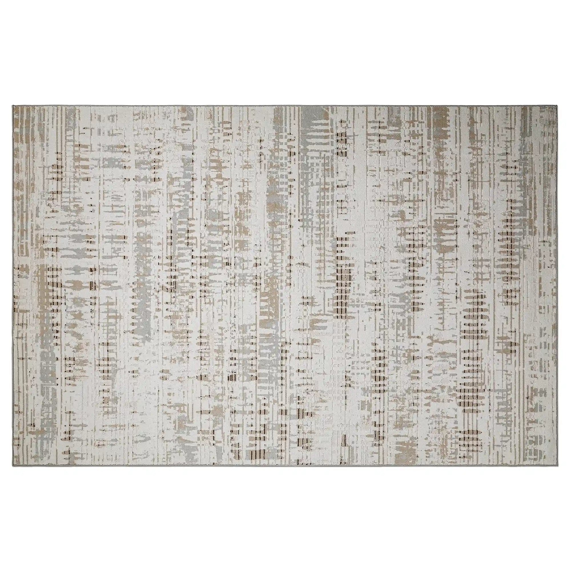Puxina Abstract Linear Texture Neutral Area Rug with Minimalist Order & Casual Art Carpet Modern Linear Texture Style