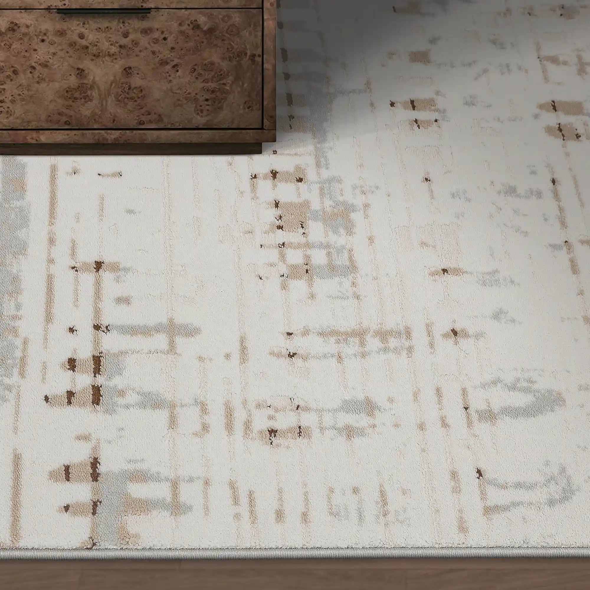 Puxina Abstract Linear Texture Neutral Area Rug with Minimalist Order & Casual Art Carpet Modern Linear Texture Style