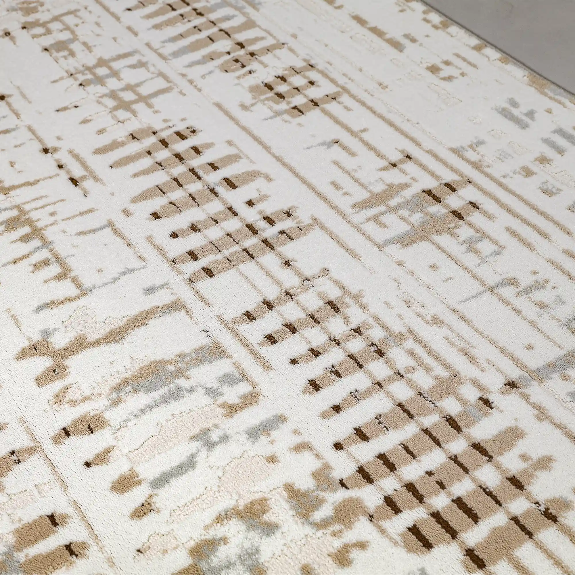 Puxina Abstract Linear Texture Neutral Area Rug with Minimalist Order & Casual Art Carpet Modern Linear Texture Style