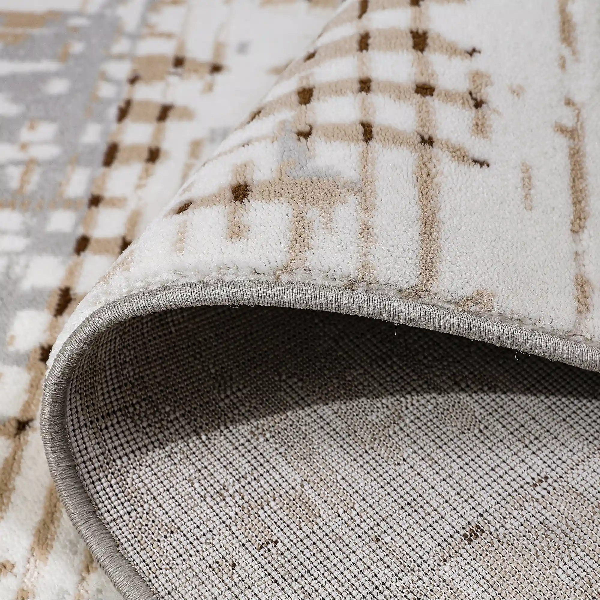 Puxina Abstract Linear Texture Neutral Area Rug with Minimalist Order & Casual Art Carpet Modern Linear Texture Style