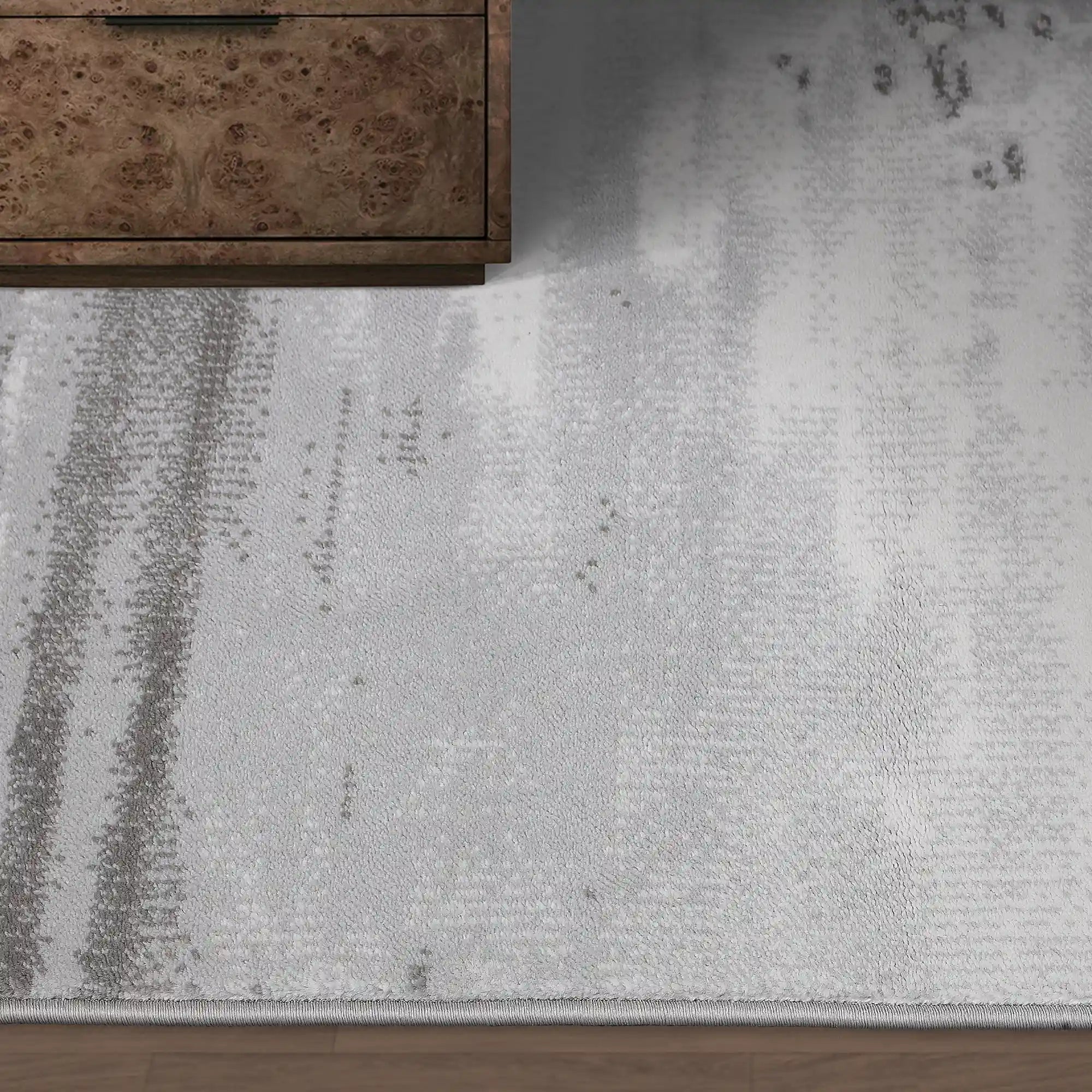 Puxina Horizon Soft Linear Texture Neutral Area Rug with Minimalist & Naturally Relaxed Carpet Grey Layered Horizon Style