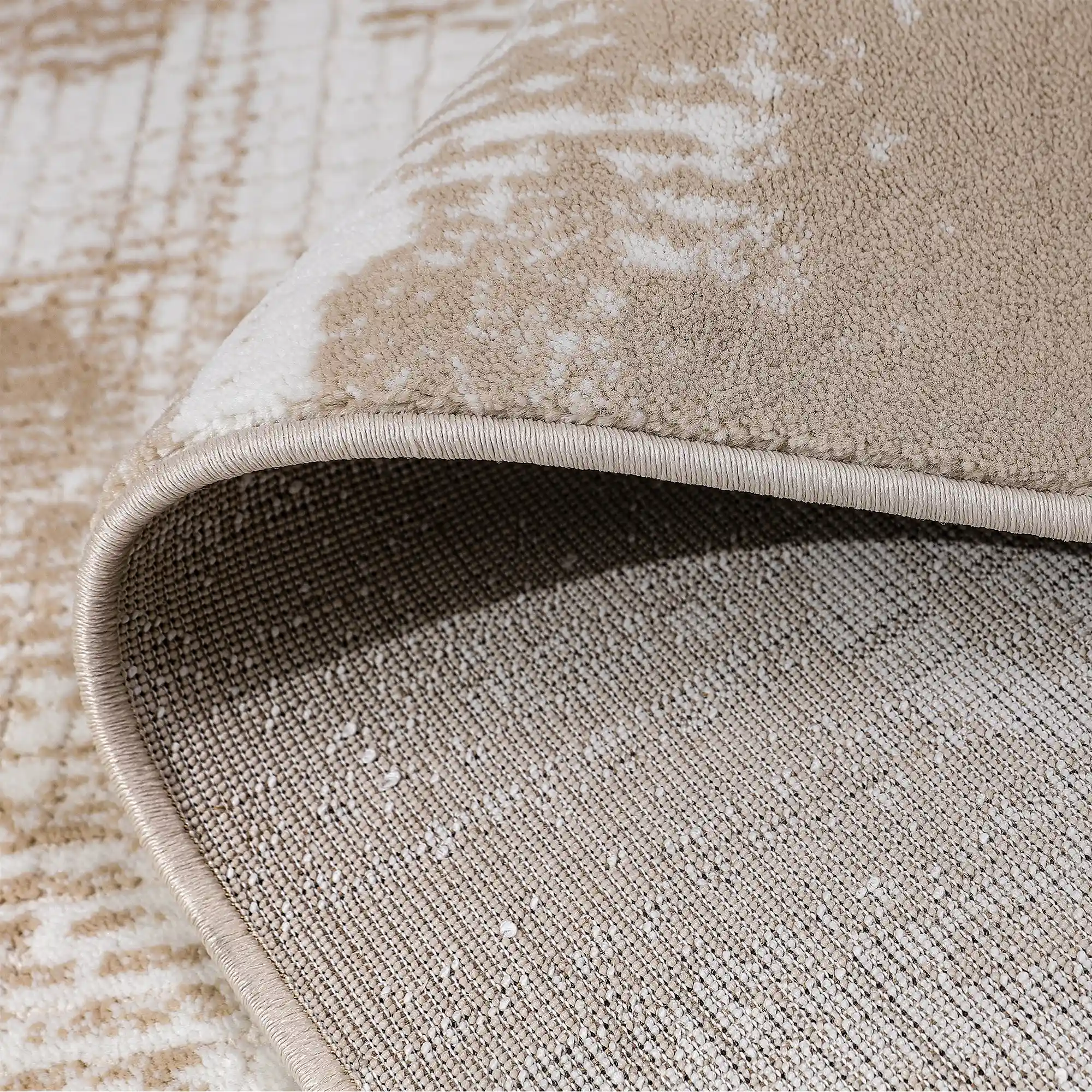 Puxina Layered Block Abstract Neutral Area Rug with Vintage Wabi-Sabi Paper Rubbing Style Carpet