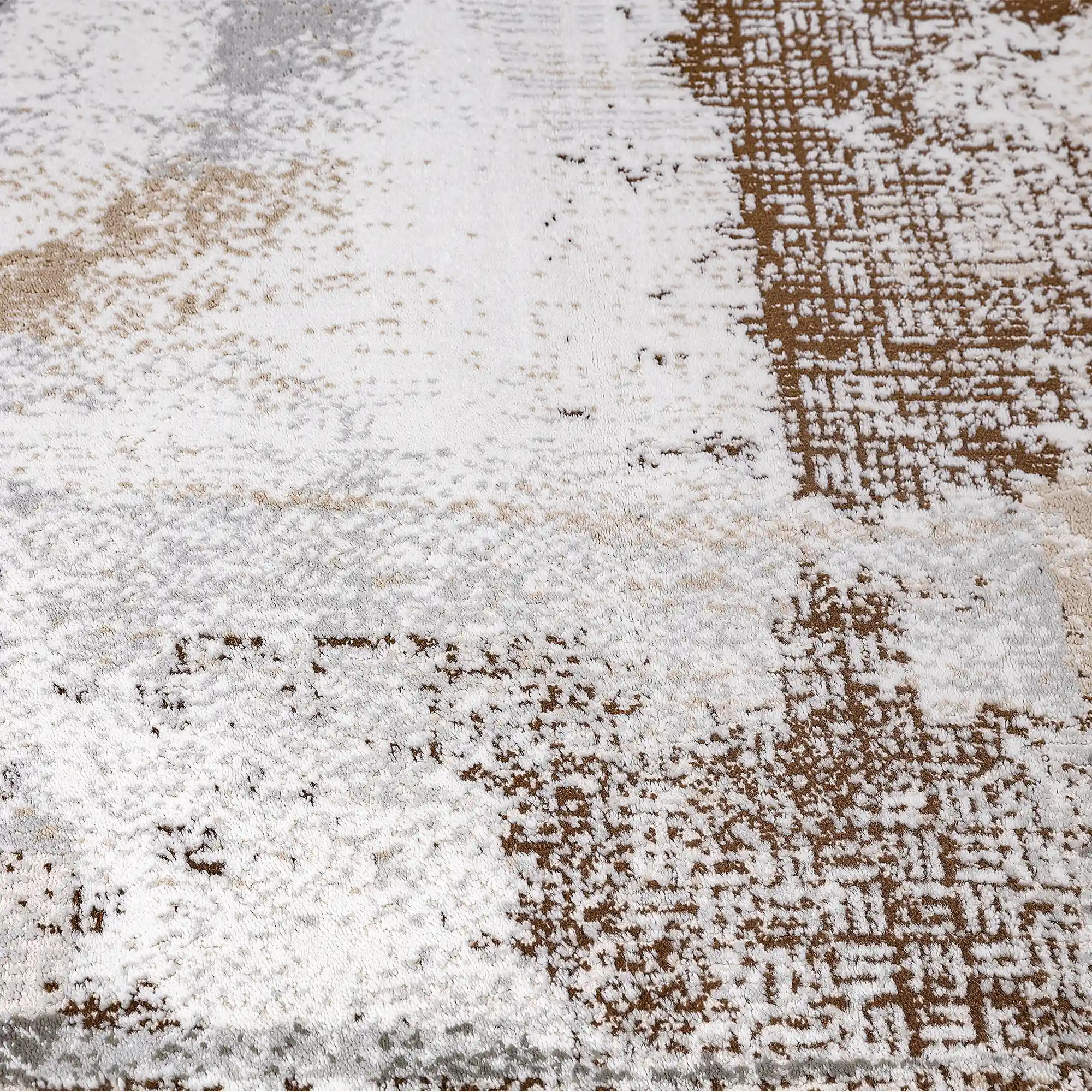 Puxina Soft Block Textured Area Rug with Distressed Artistic Block Style Carpet