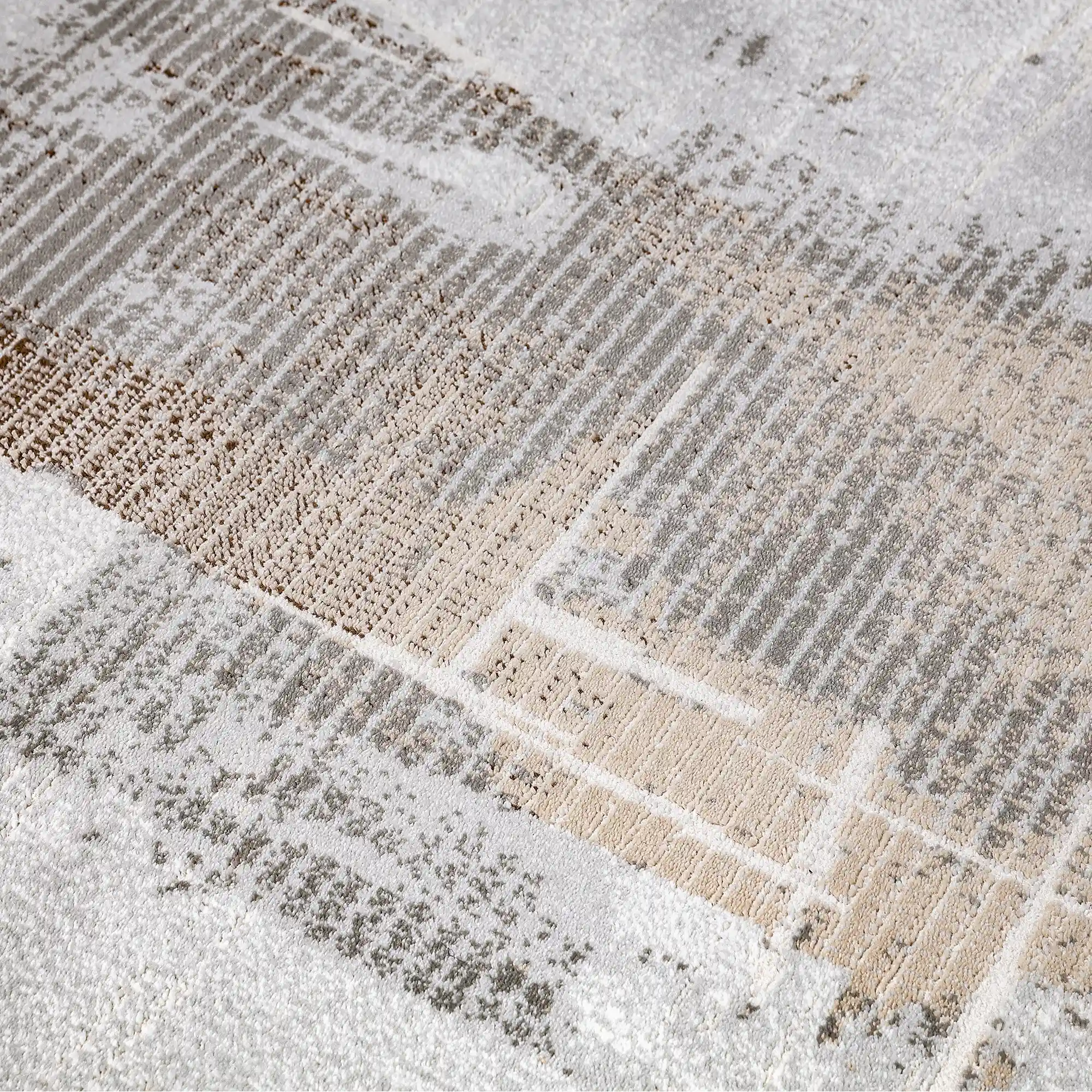 Puxina Soft Grid Calm Modern Area Rug with Soft Cross-Pattern & Gradient Texture Carpet