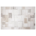 Puxina Subtle Grid Linear Neutral Area Rug with Minimalist & Versatile Carpet Subtle Patchwork Grid Style