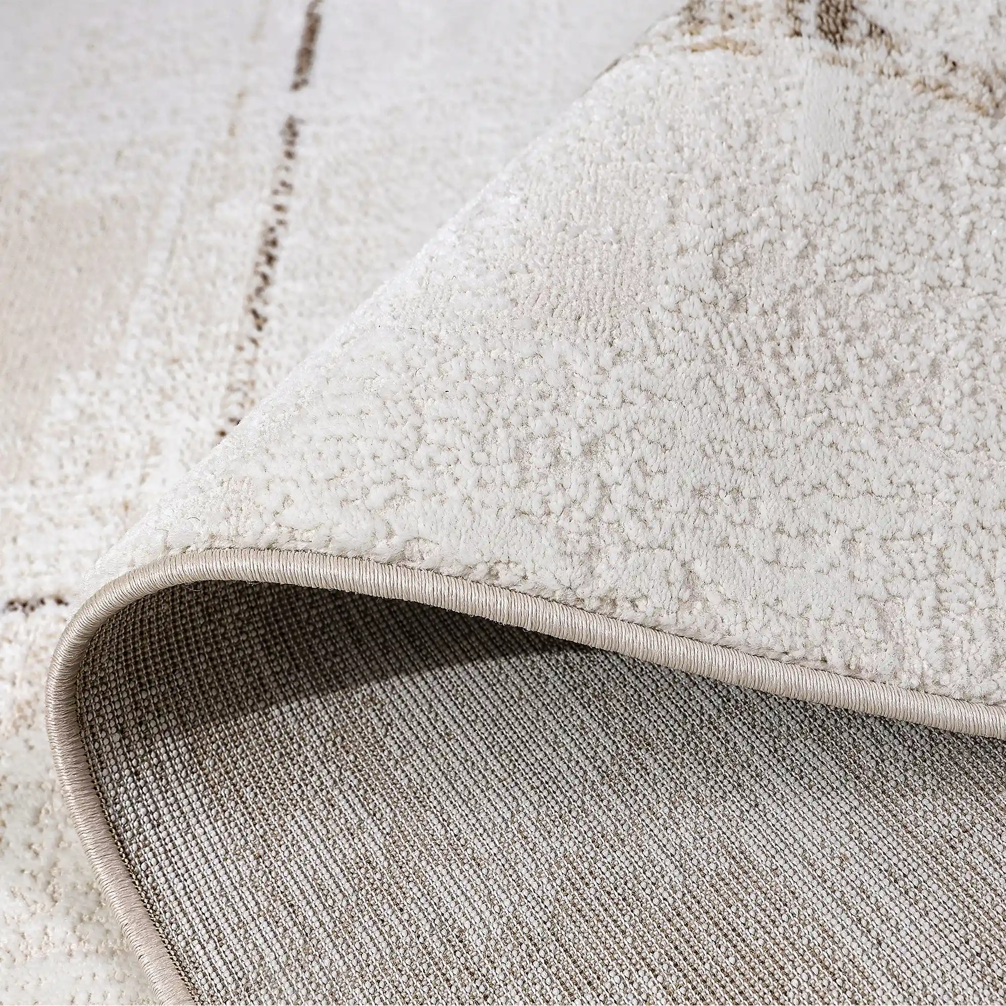 Puxina Subtle Grid Linear Neutral Area Rug with Minimalist & Versatile Carpet Subtle Patchwork Grid Style