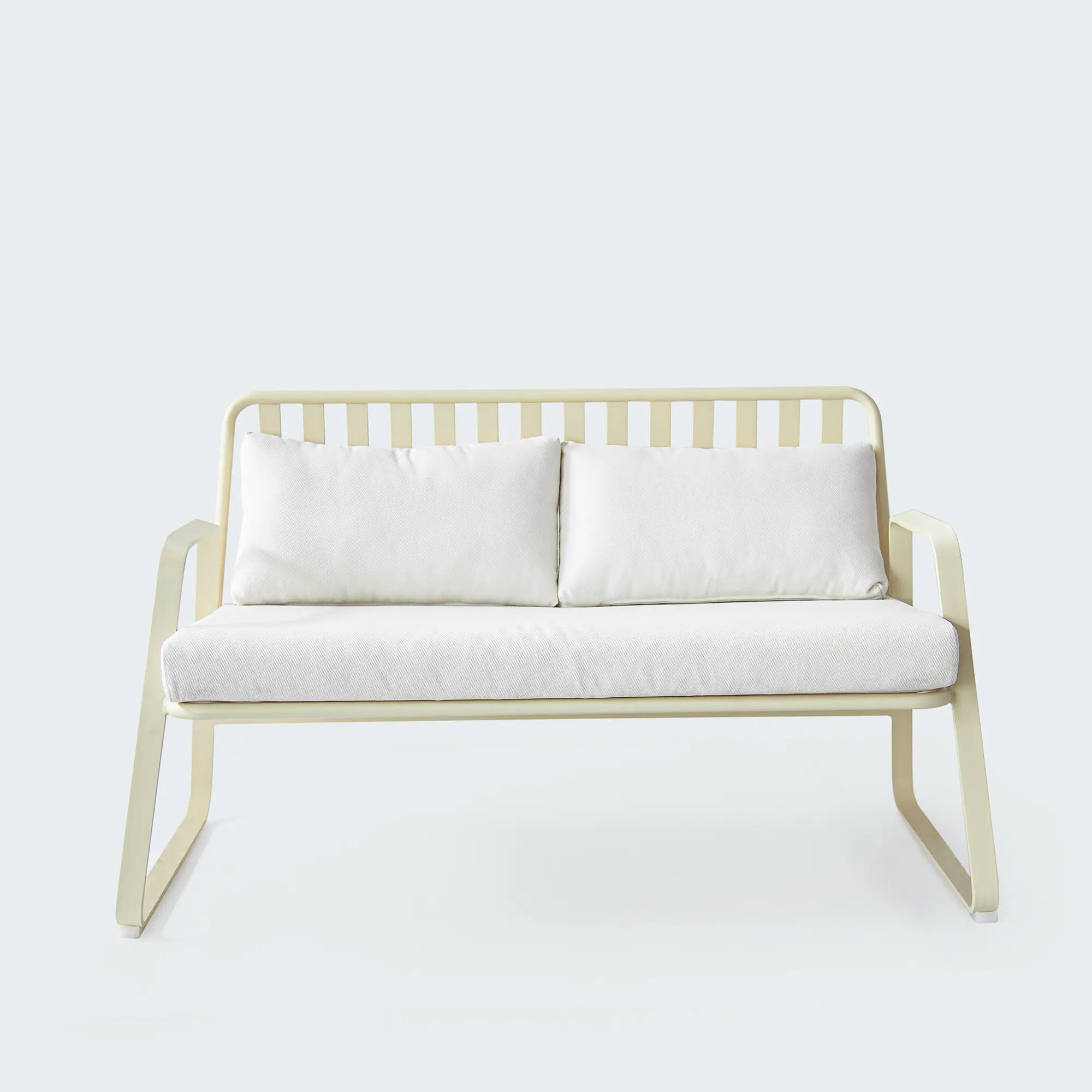 Striped Aluminum Outdoor Lounge Sofa with Water Repellent Cushions
