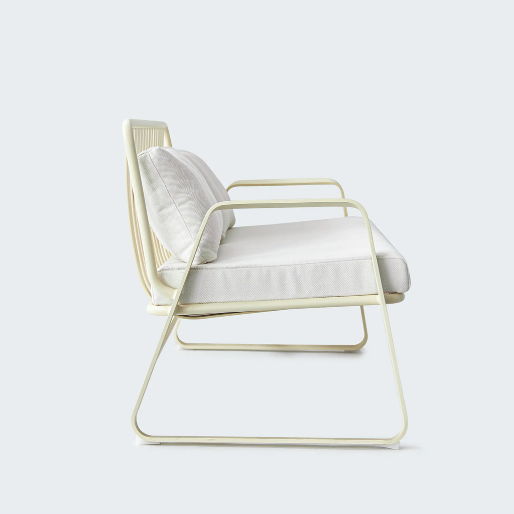 Striped Aluminum Outdoor Lounge Sofa with Water Repellent Cushions