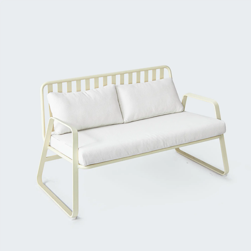 Striped Aluminum Outdoor Lounge Sofa with Water Repellent Cushions