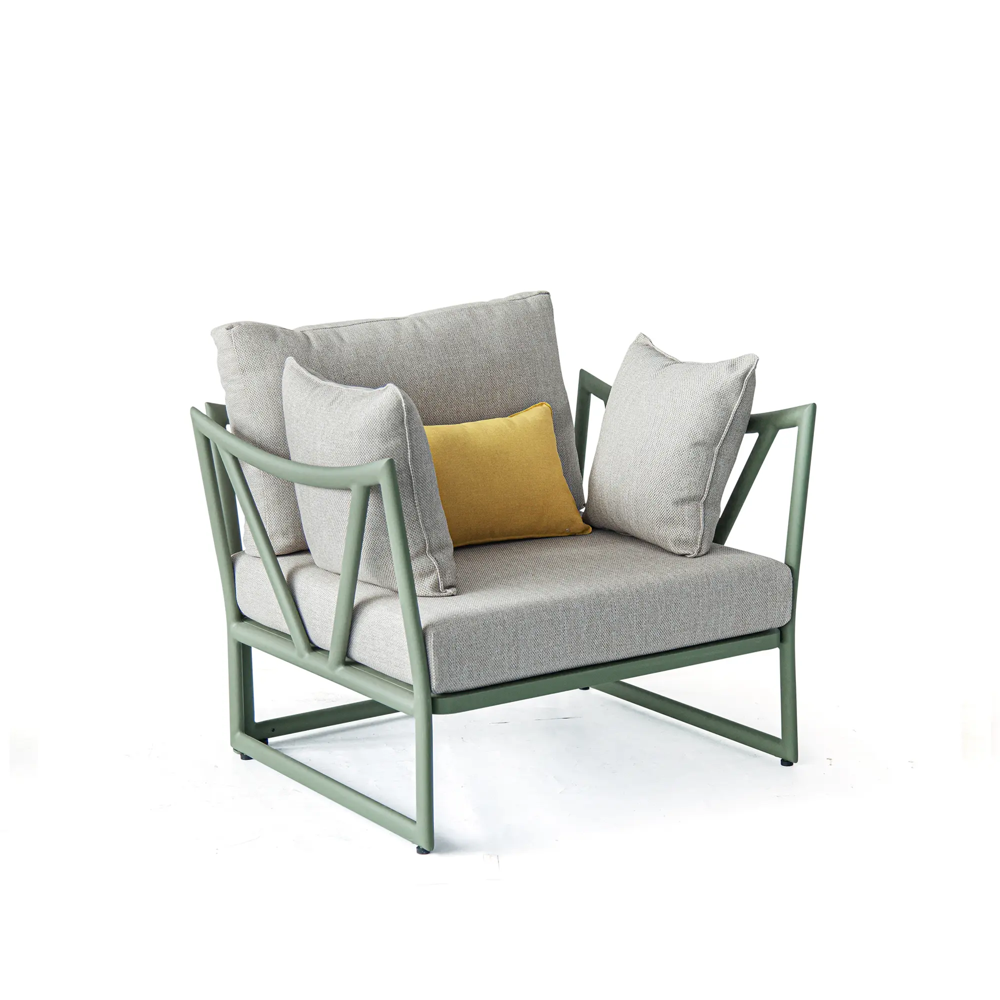 Victory Deep Seating Aluminum Outdoor Lounge Sofa with Water Repellent Cushions