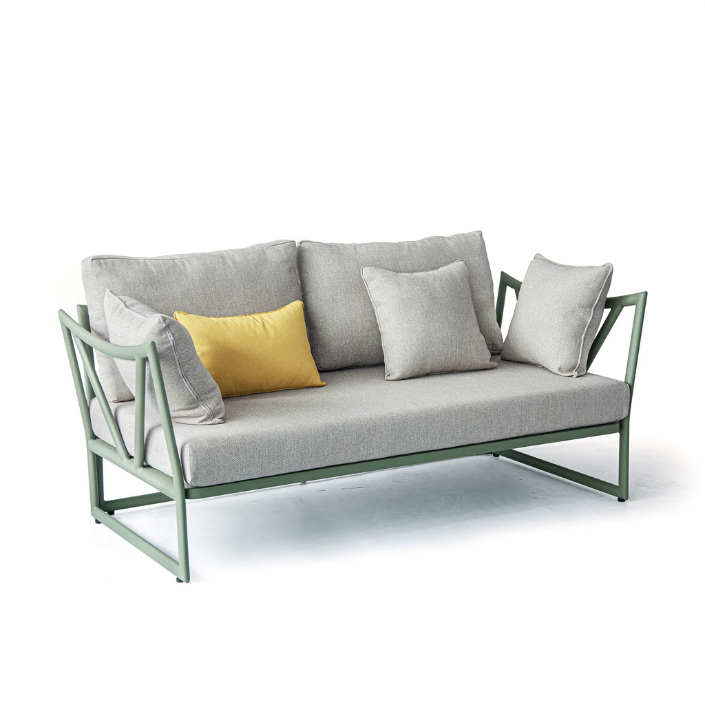 Victory Deep Seating Aluminum Outdoor Lounge Sofa with Water Repellent Cushions