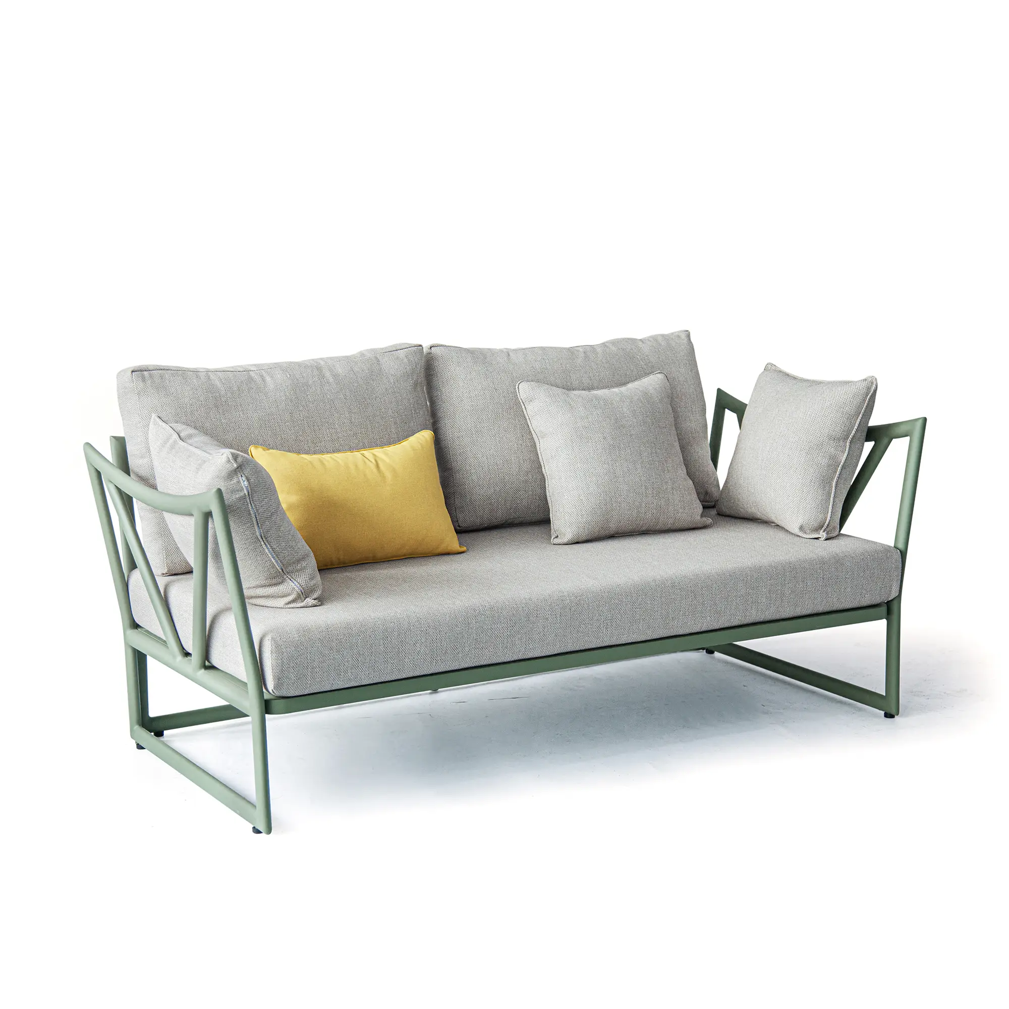 Victory Deep Seating Aluminum Outdoor Lounge Sofa with Water Repellent Cushions