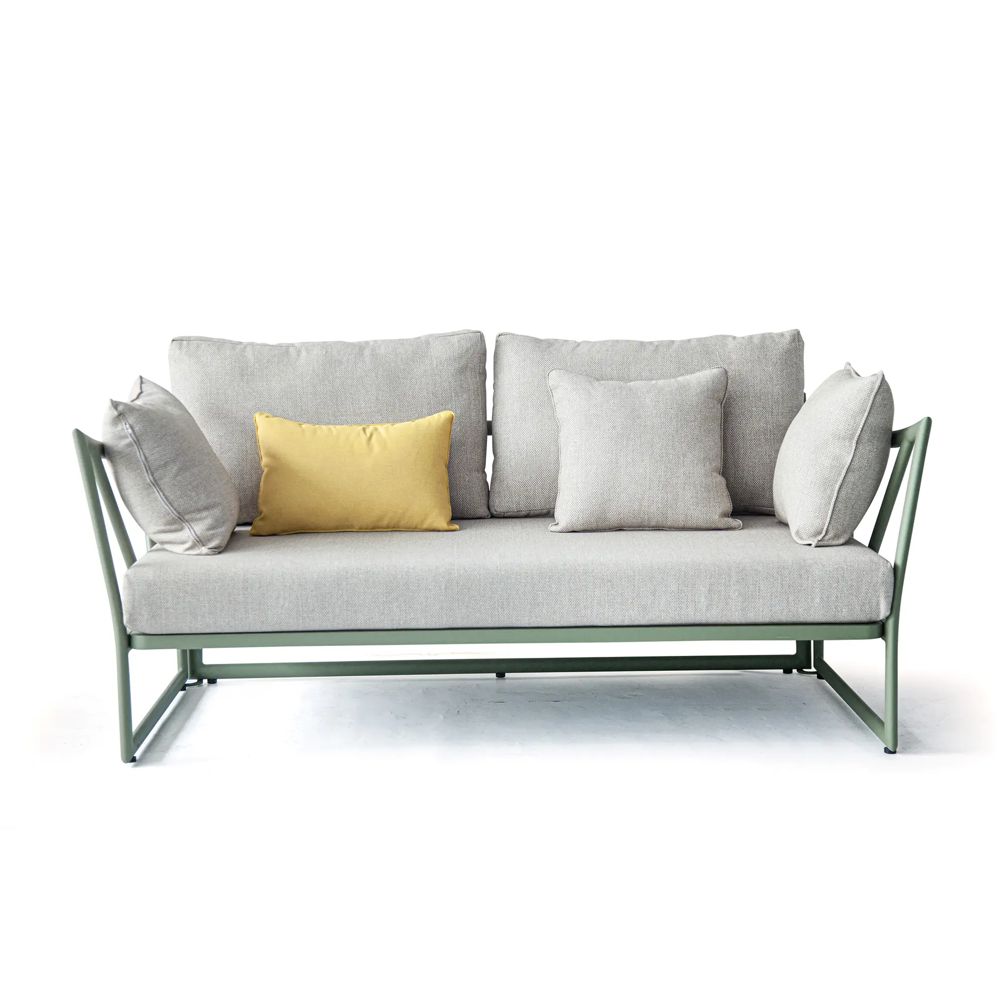 Victory Deep Seating Aluminum Outdoor Lounge Sofa with Water Repellent Cushions