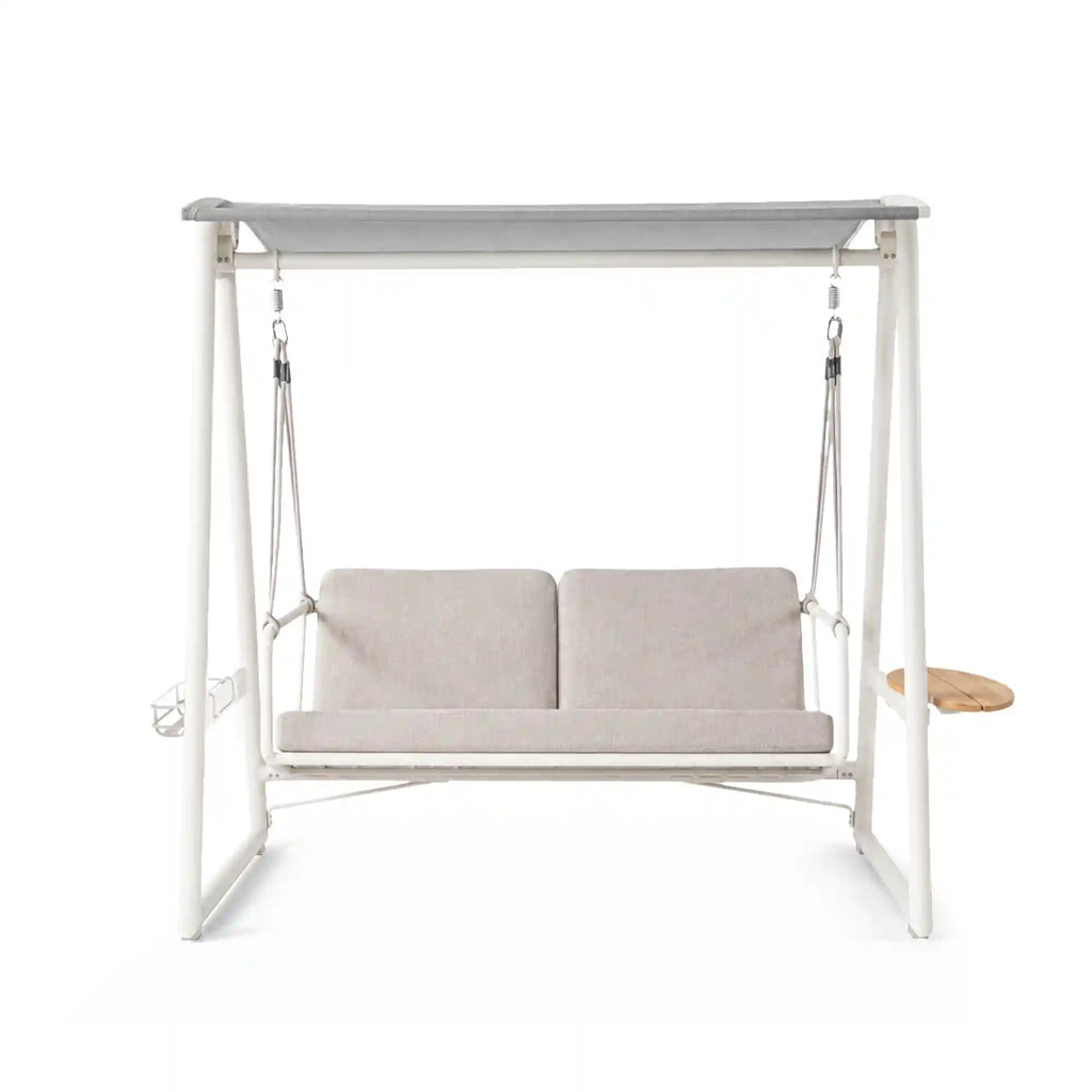 Resort Inspired Aluminum Outdoor Swing with Water Repellent Cushions
