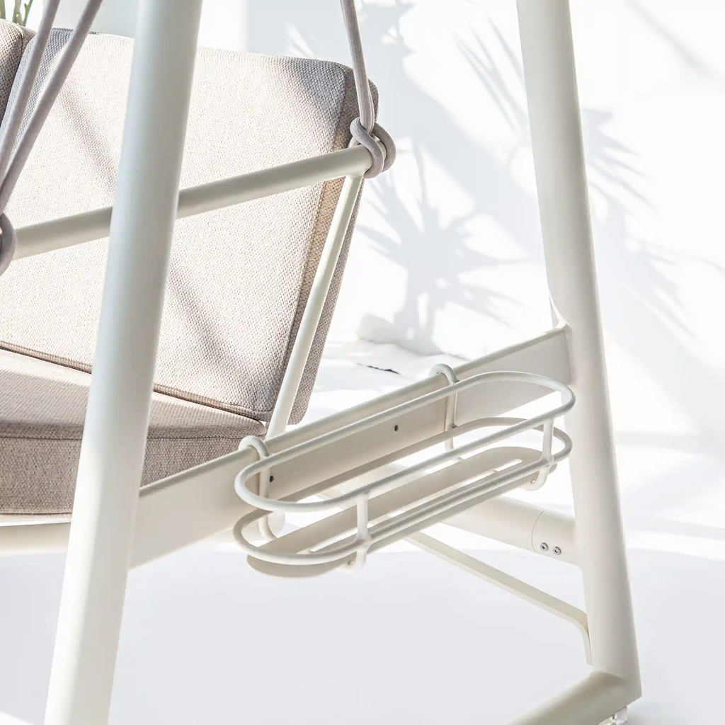 Resort Inspired Aluminum Outdoor Swing with Water Repellent Cushions