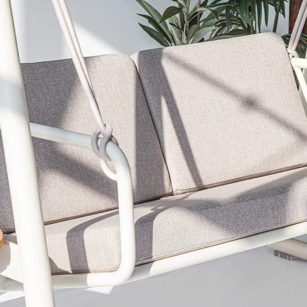Resort Inspired Aluminum Outdoor Swing with Water Repellent Cushions