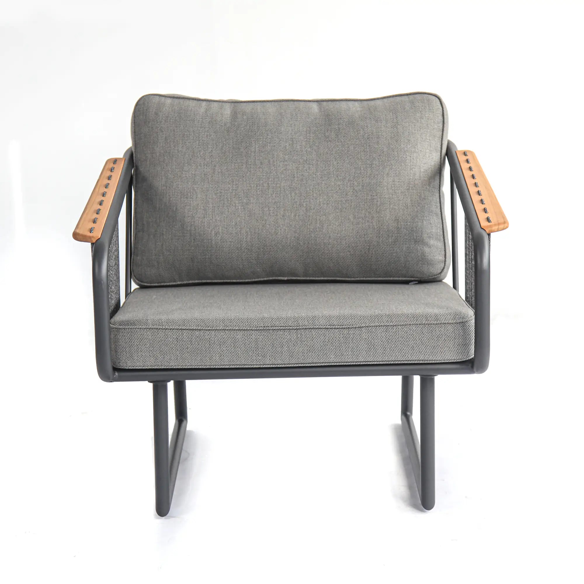 Fly Rope Accent Aluminum Outdoor Lounge Sofa in Carbon Black