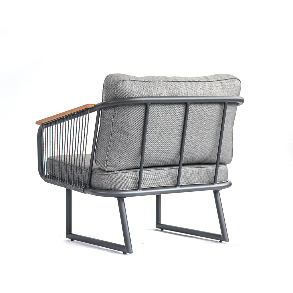 Fly Rope Accent Aluminum Outdoor Lounge Sofa in Carbon Black