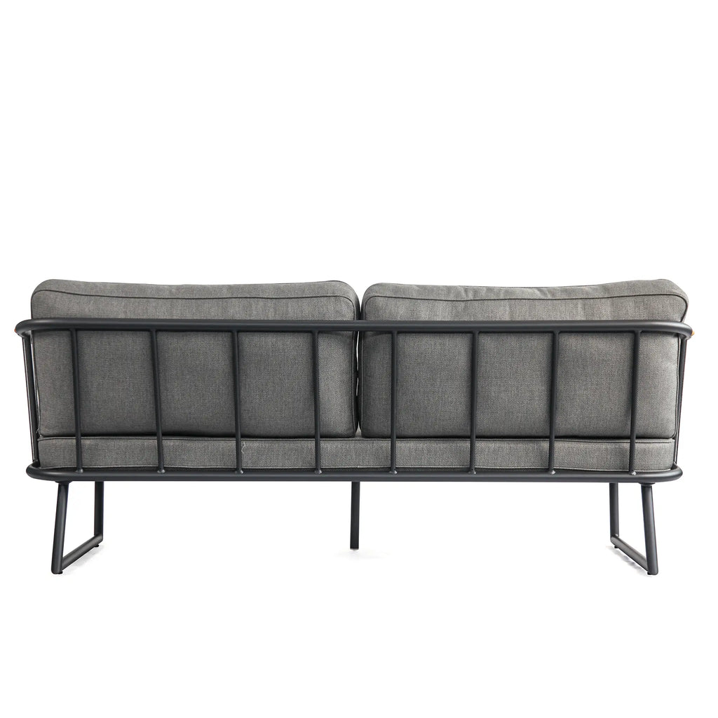 Fly Rope Accent Aluminum Outdoor Lounge Sofa in Carbon Black