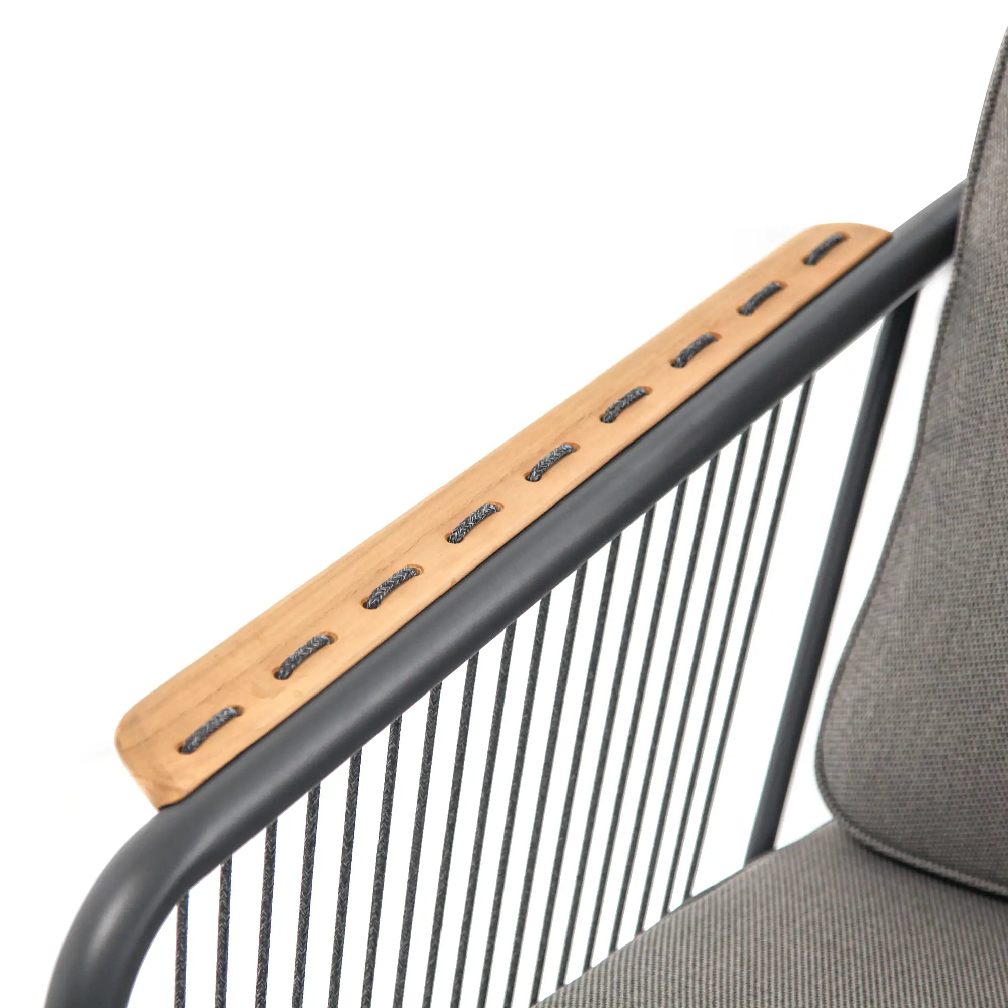 Fly Rope Accent Aluminum Outdoor Lounge Sofa in Carbon Black