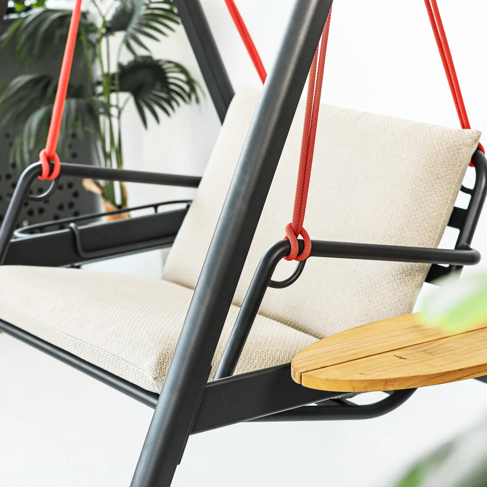 Modern Aluminum Outdoor Hanging Swing with Water Repellent Cushions