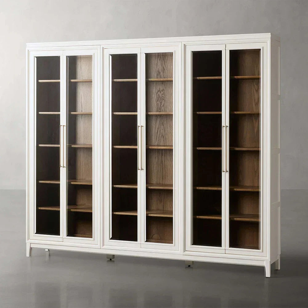 Rowan Modular Wood Tall Display Cabinet With Glass Doors