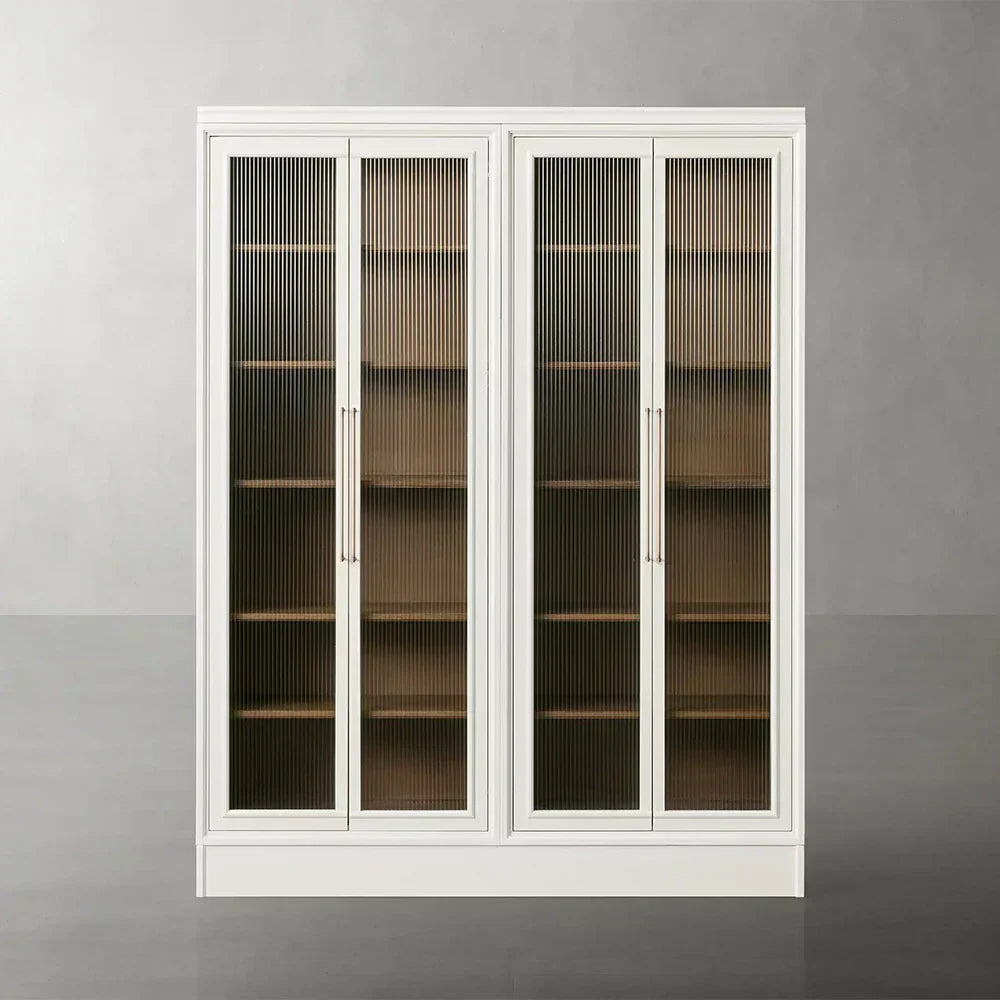 Rowan Modular Tall Display Cabinet Reeded Glass Doors
